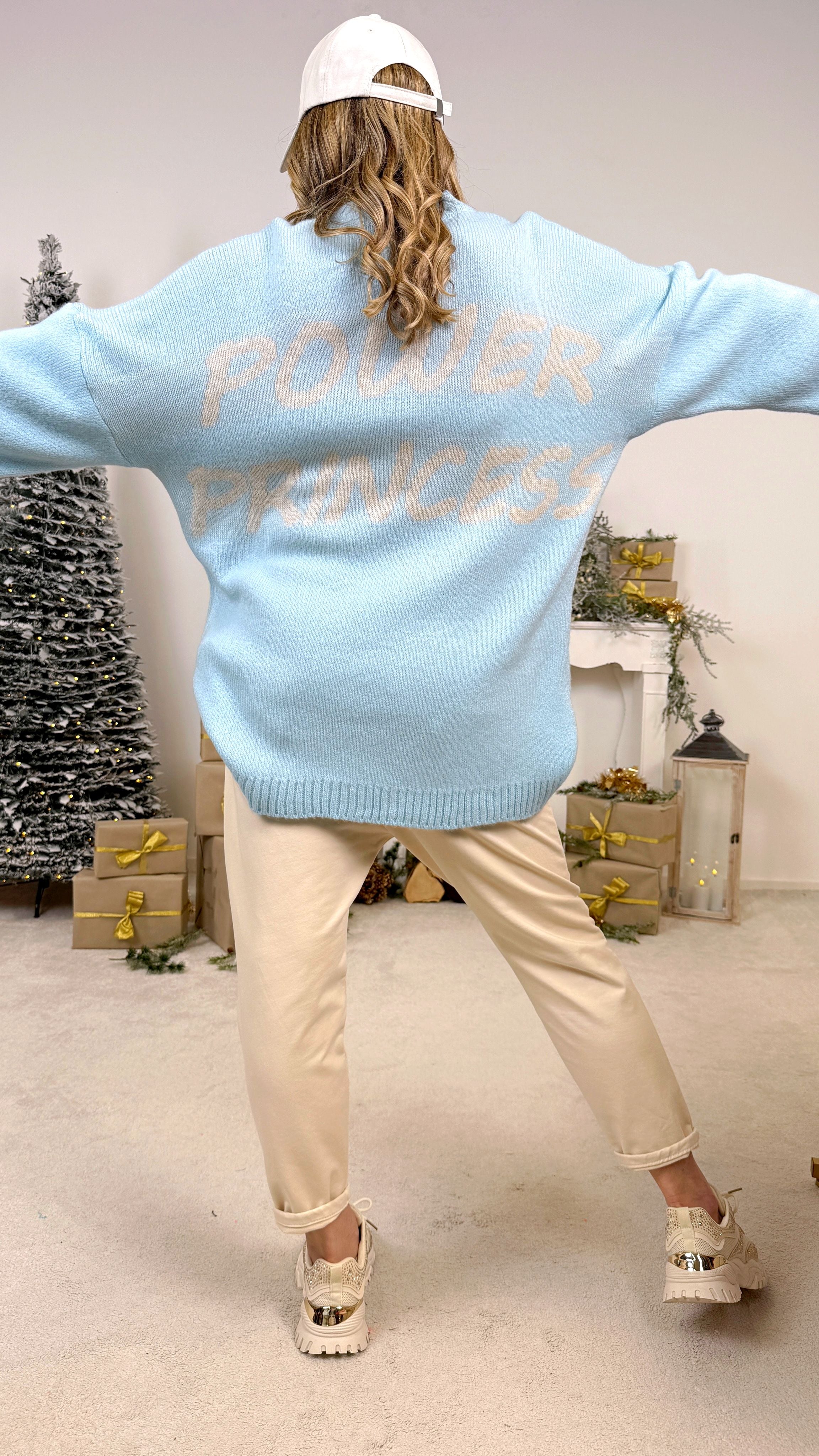 Strickpullover Power Princess *Hellblau*