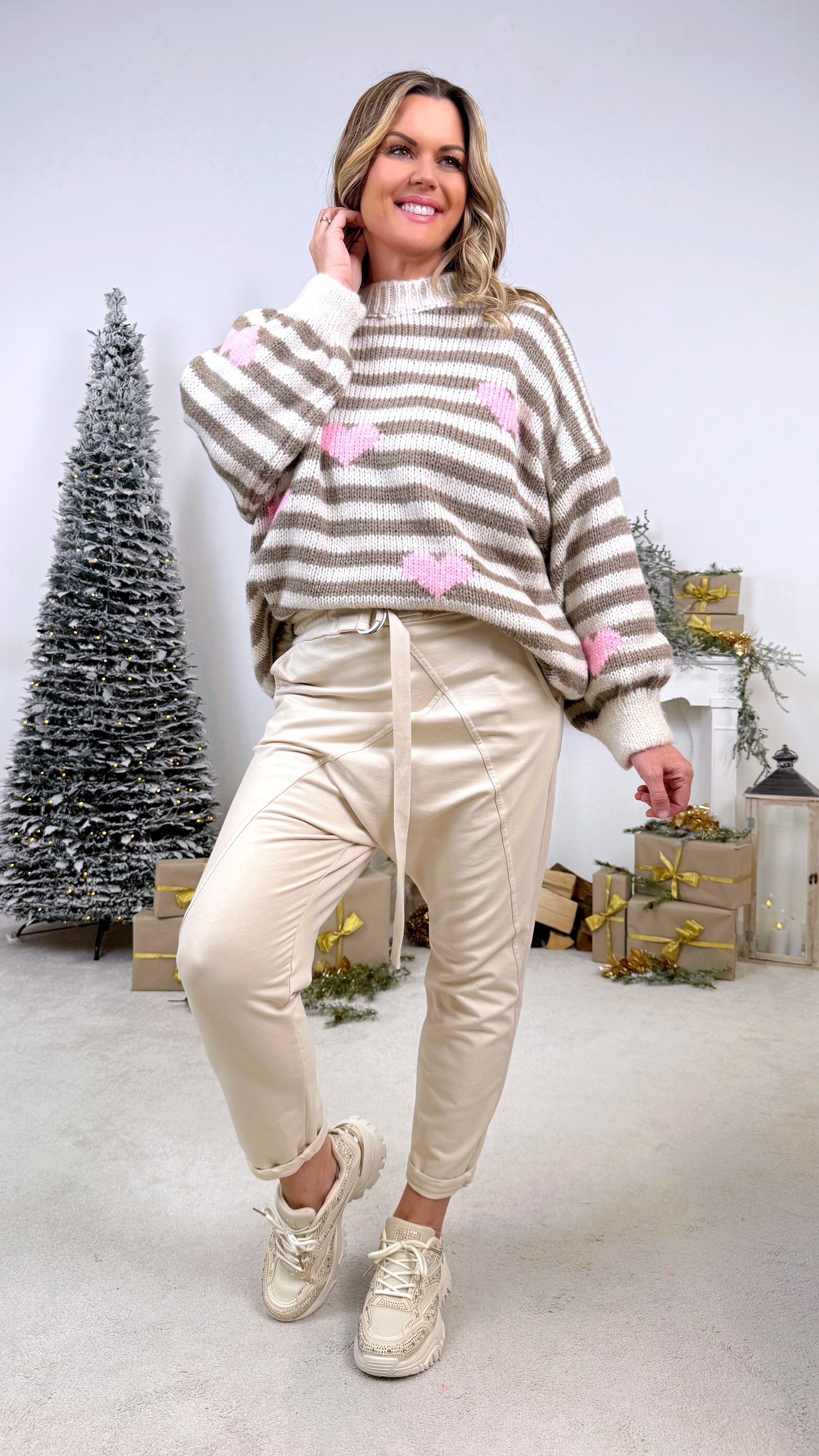 Pullover Candy Heart *Taupe*