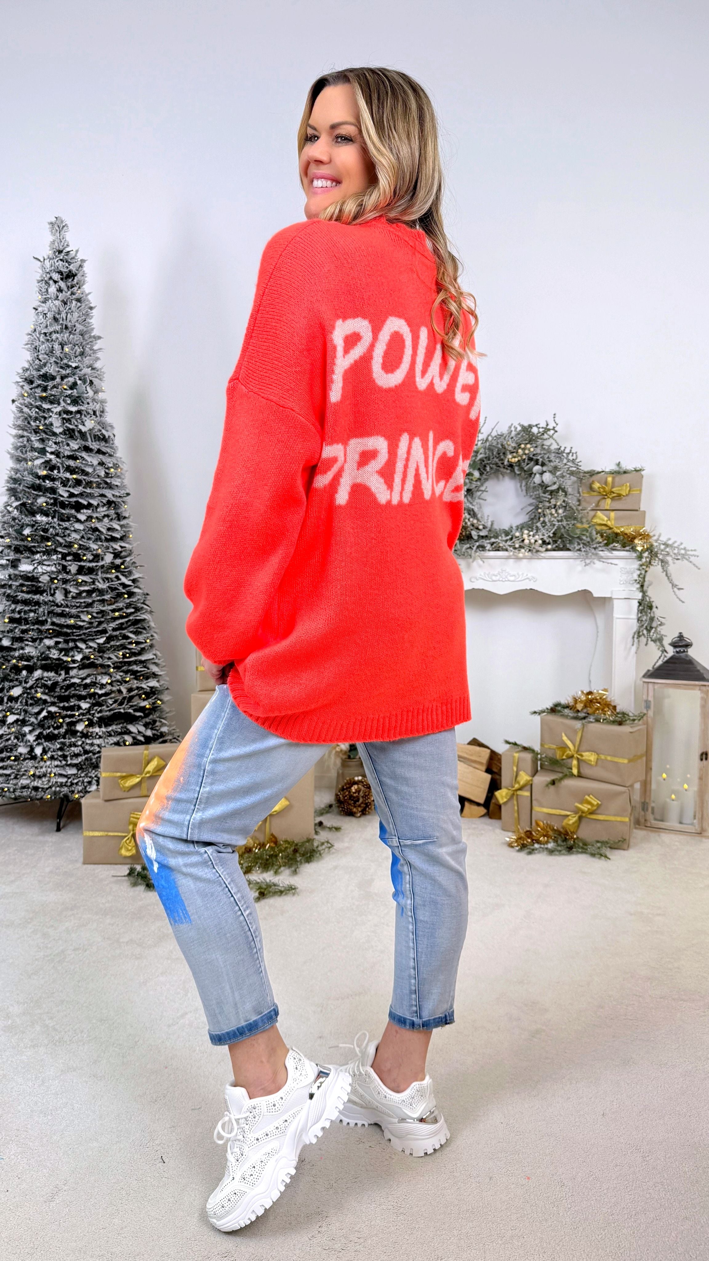 Strickpullover Power Princess *Neon Orange*