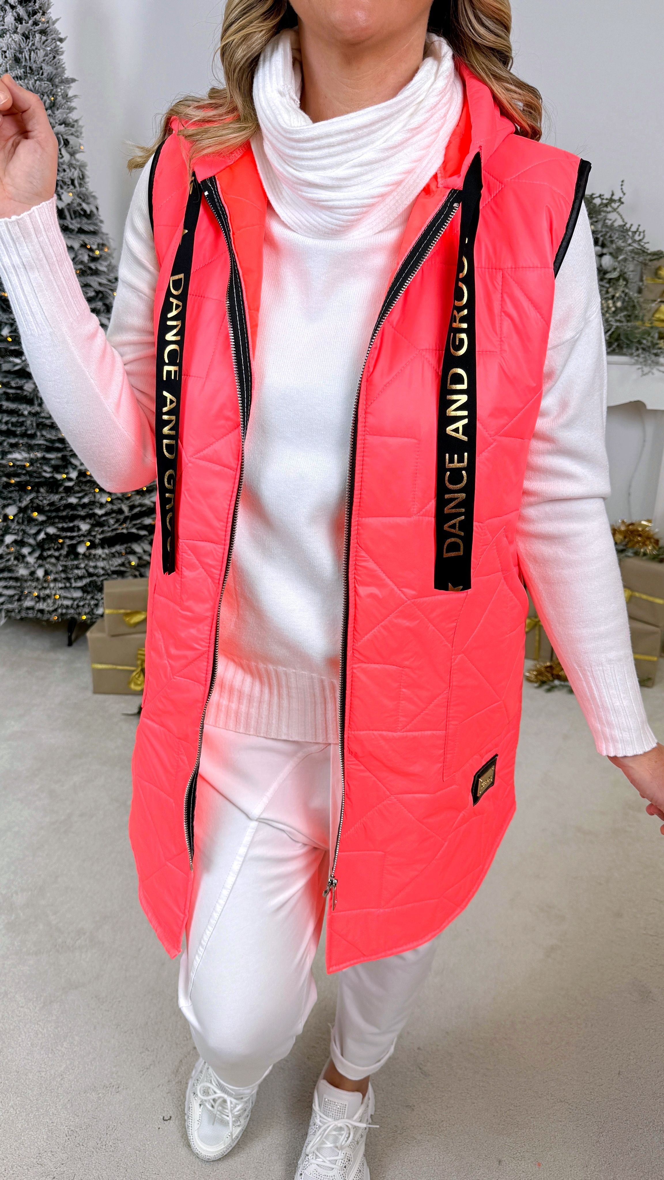 Dünne Steppweste Active Star *Neon Koralle*