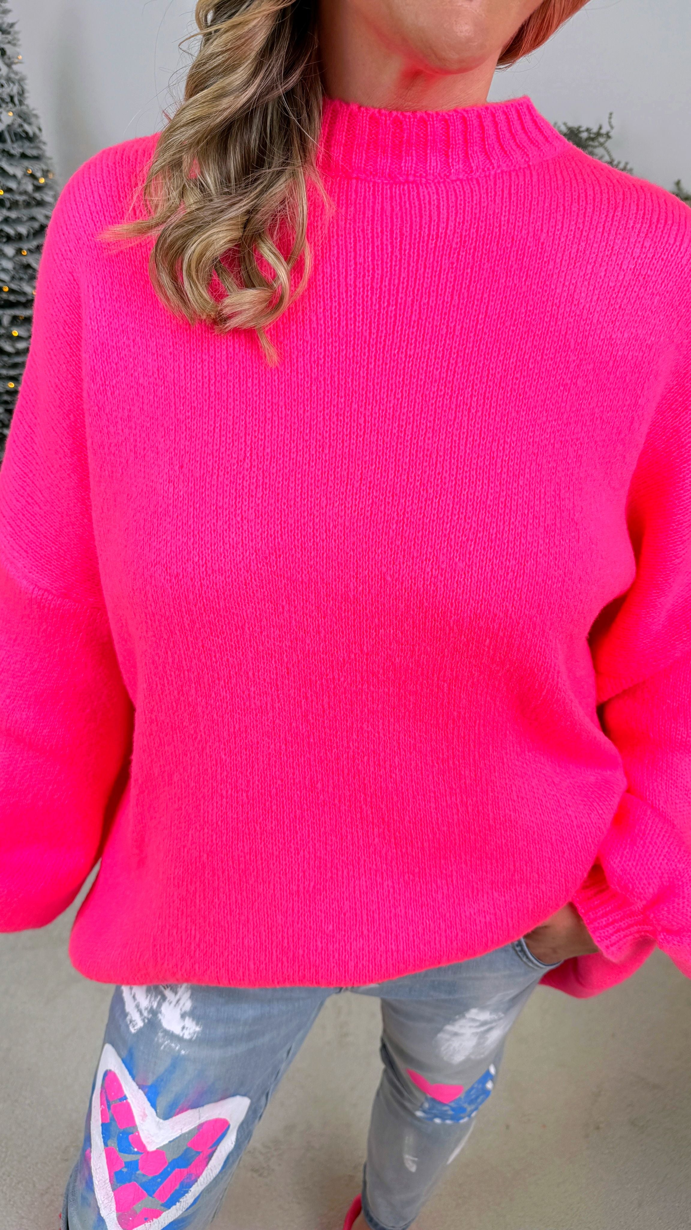 Strickpullover Power Princess *Neon Pink*