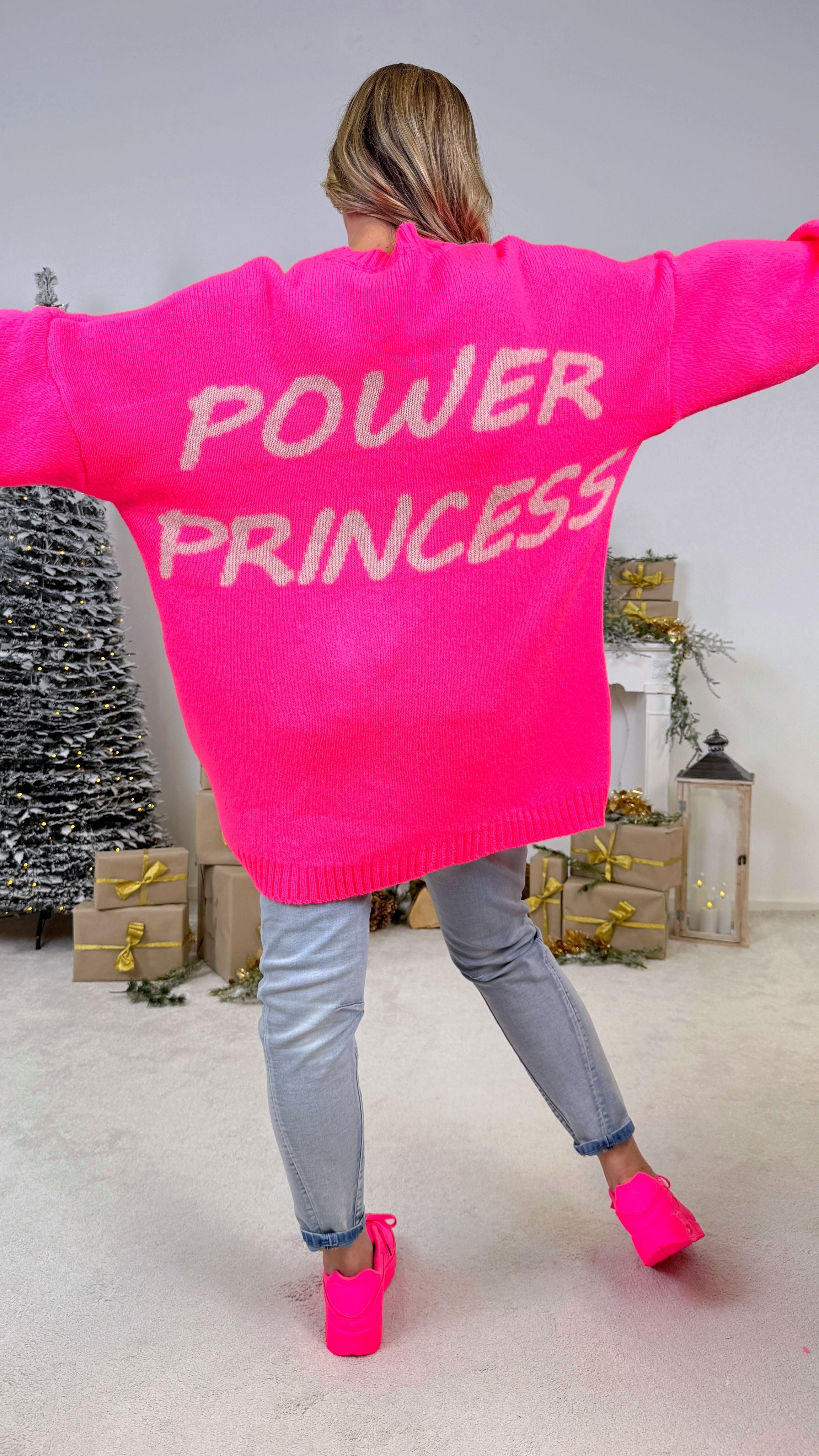 Strickpullover Power Princess *Neon Pink*