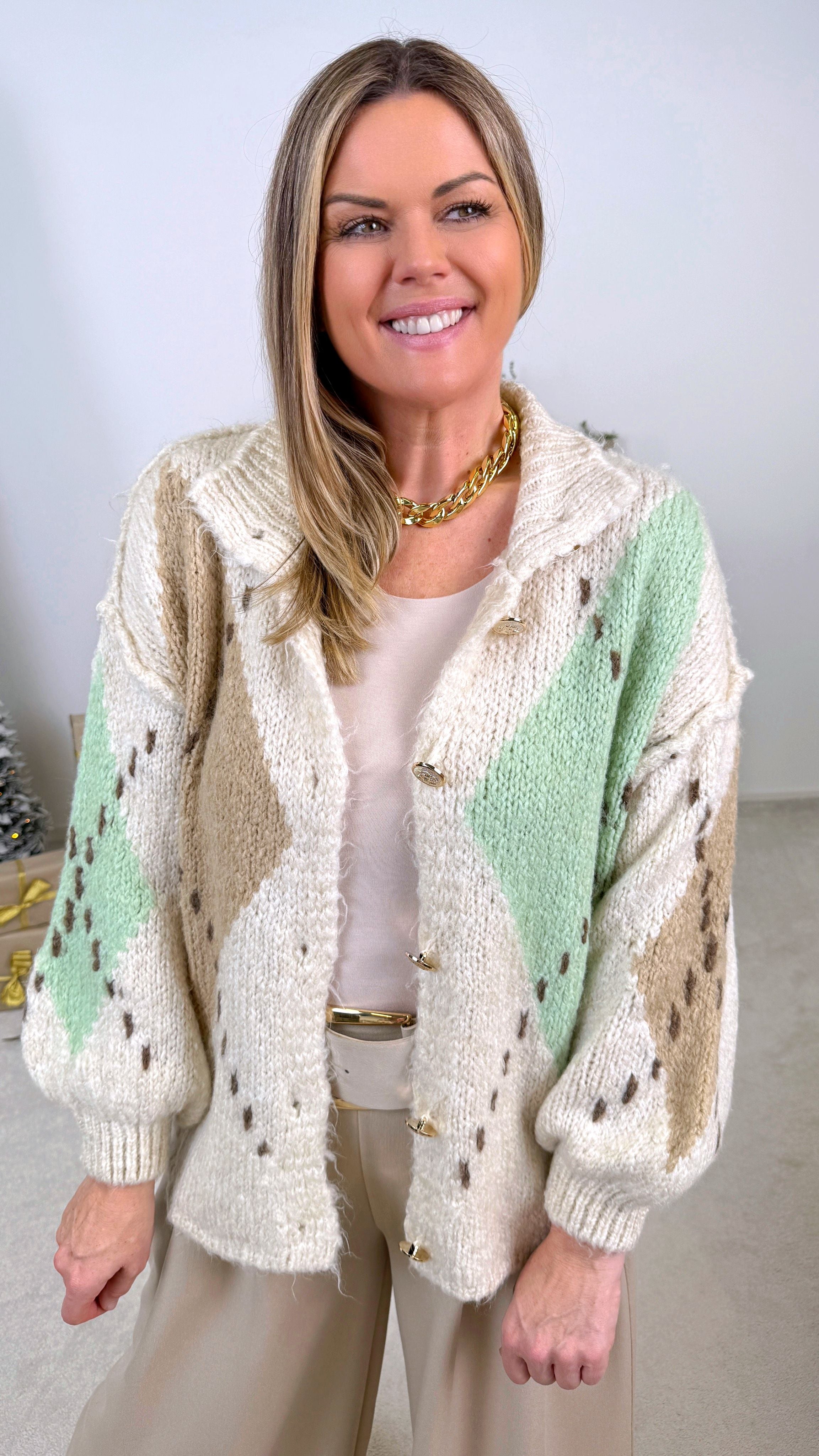 Cardigan Royal Argyle Dream *Salbei*