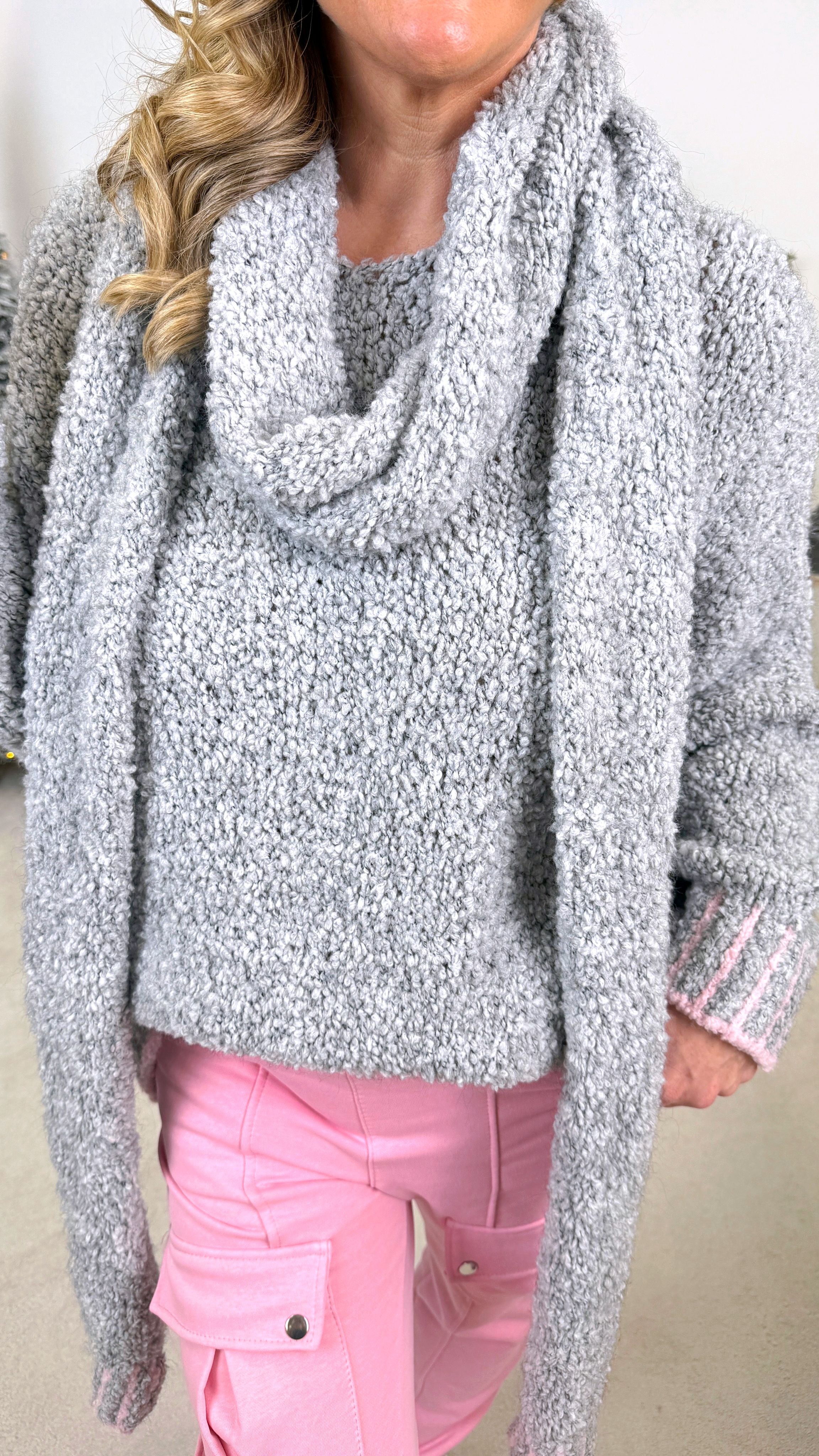 Schal Soft Dream *Grau/Rosa*