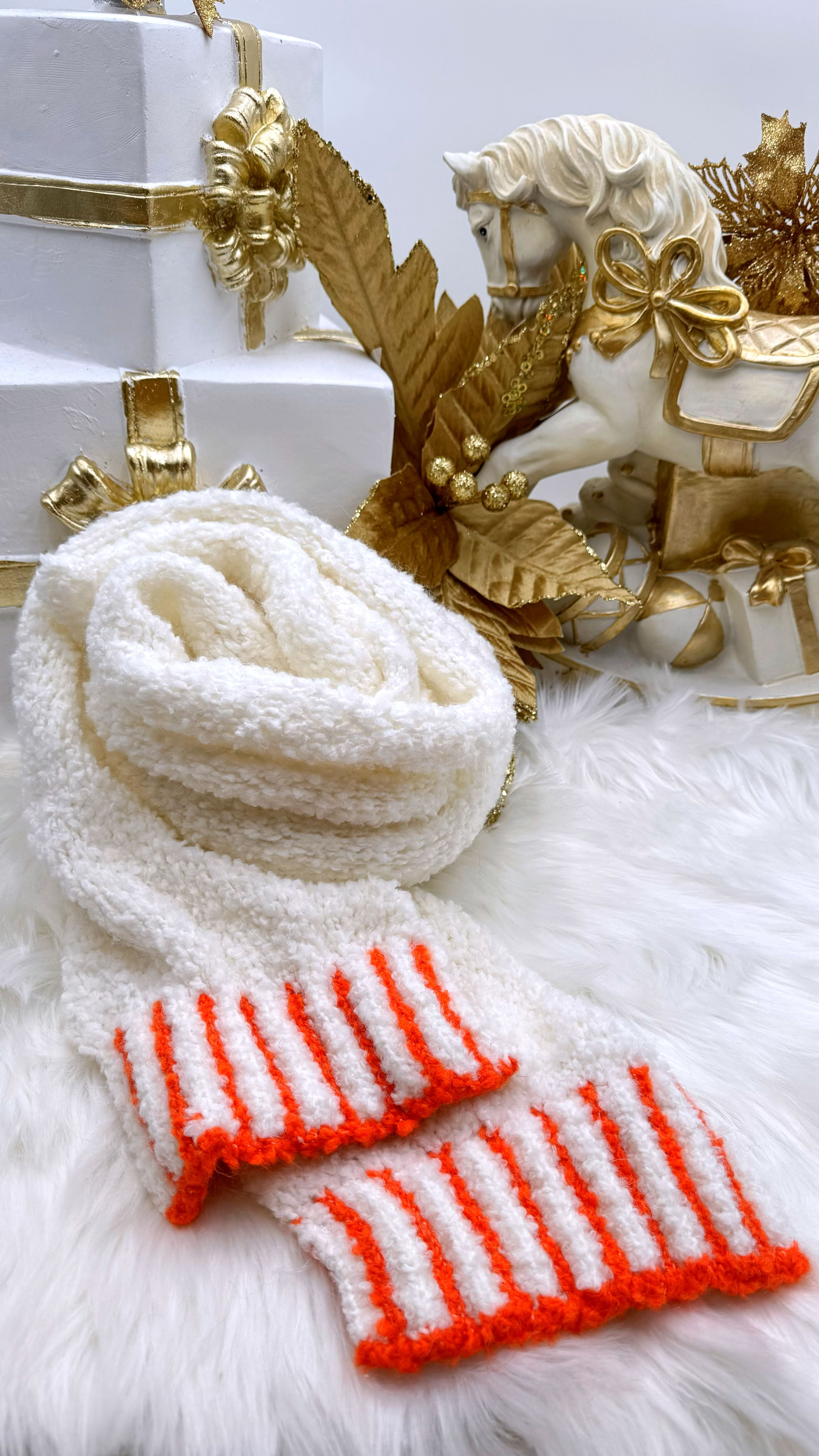 Schal Soft Dream *Weiß/Orange*