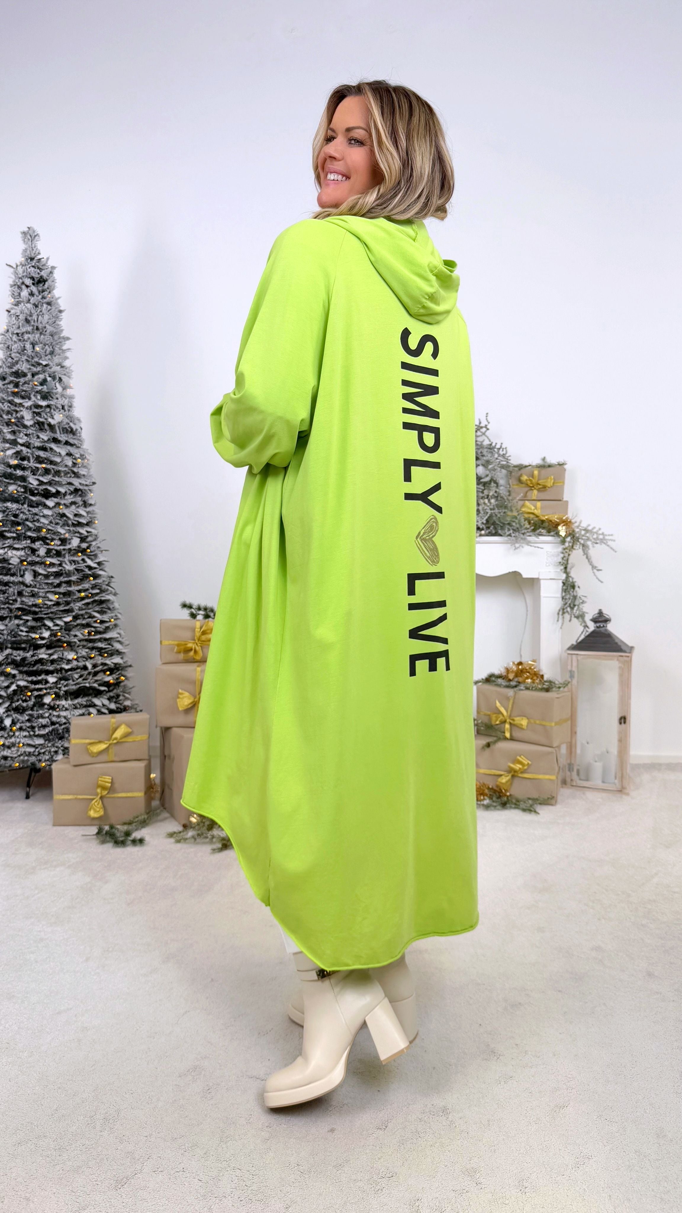 Lange Sweatjacke Simply Life *Apfelgrün*