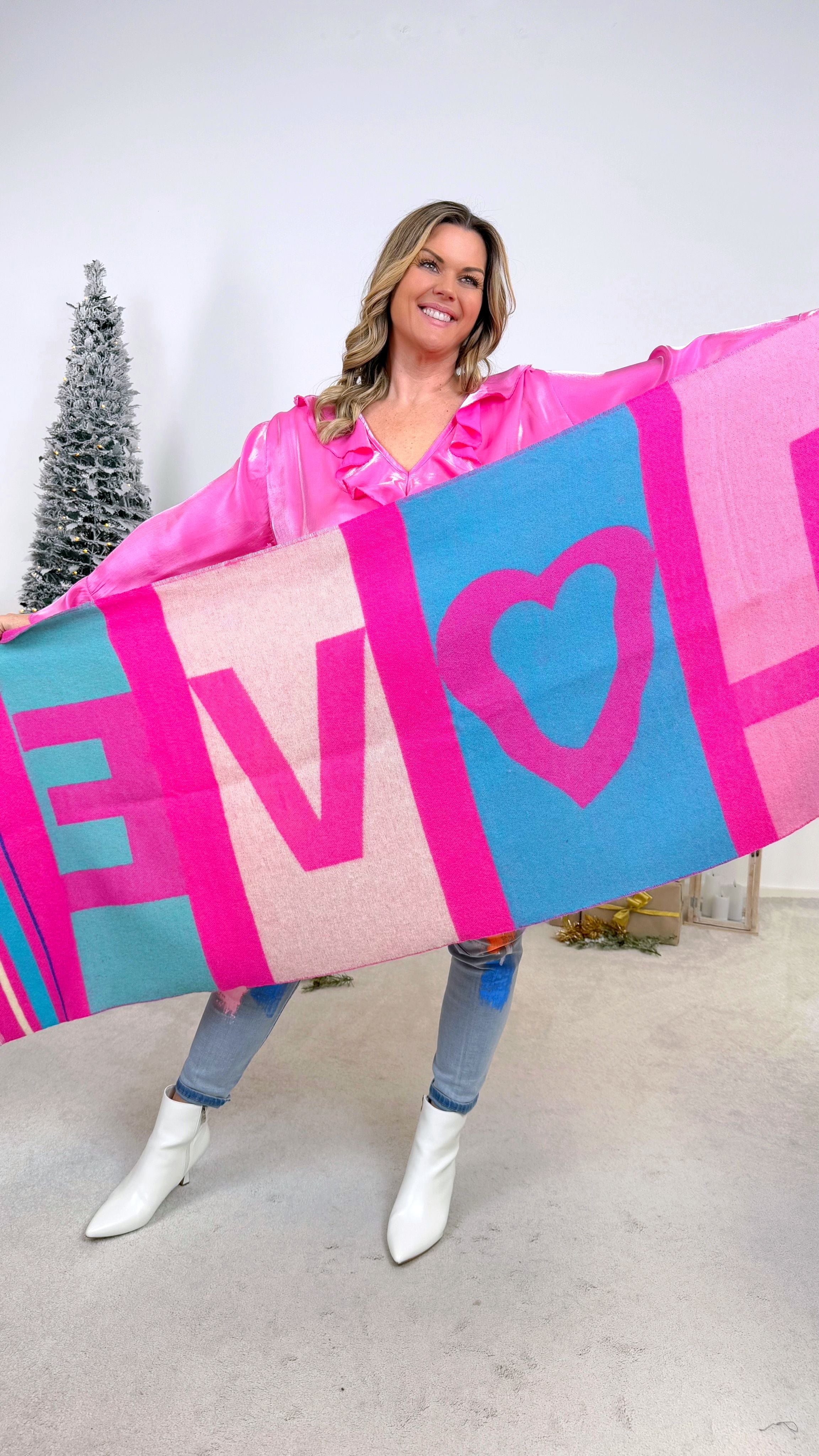 Schal Love Vibes *Pink/Blau*