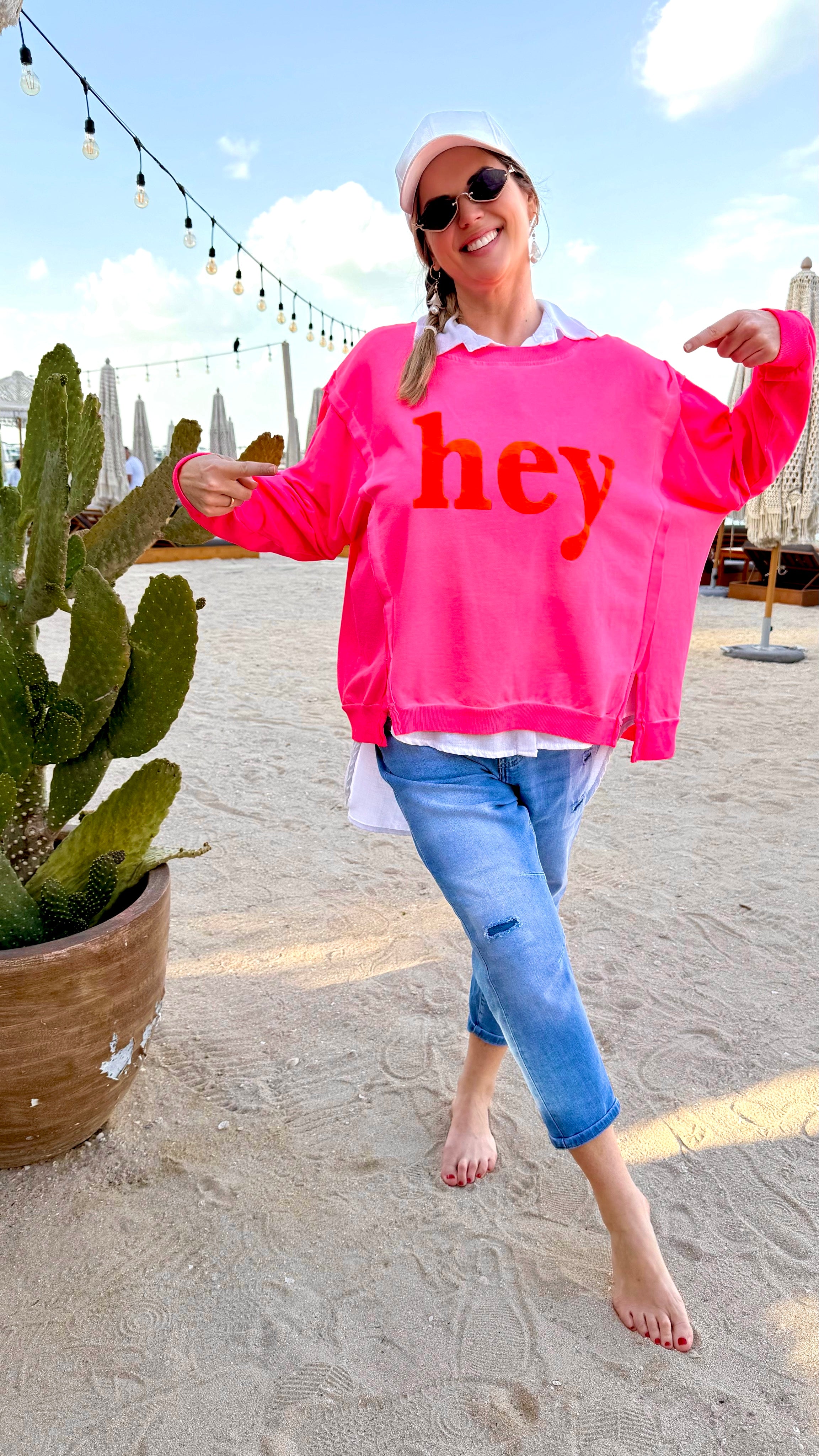 Pullover Happy Days *Neon Pink*