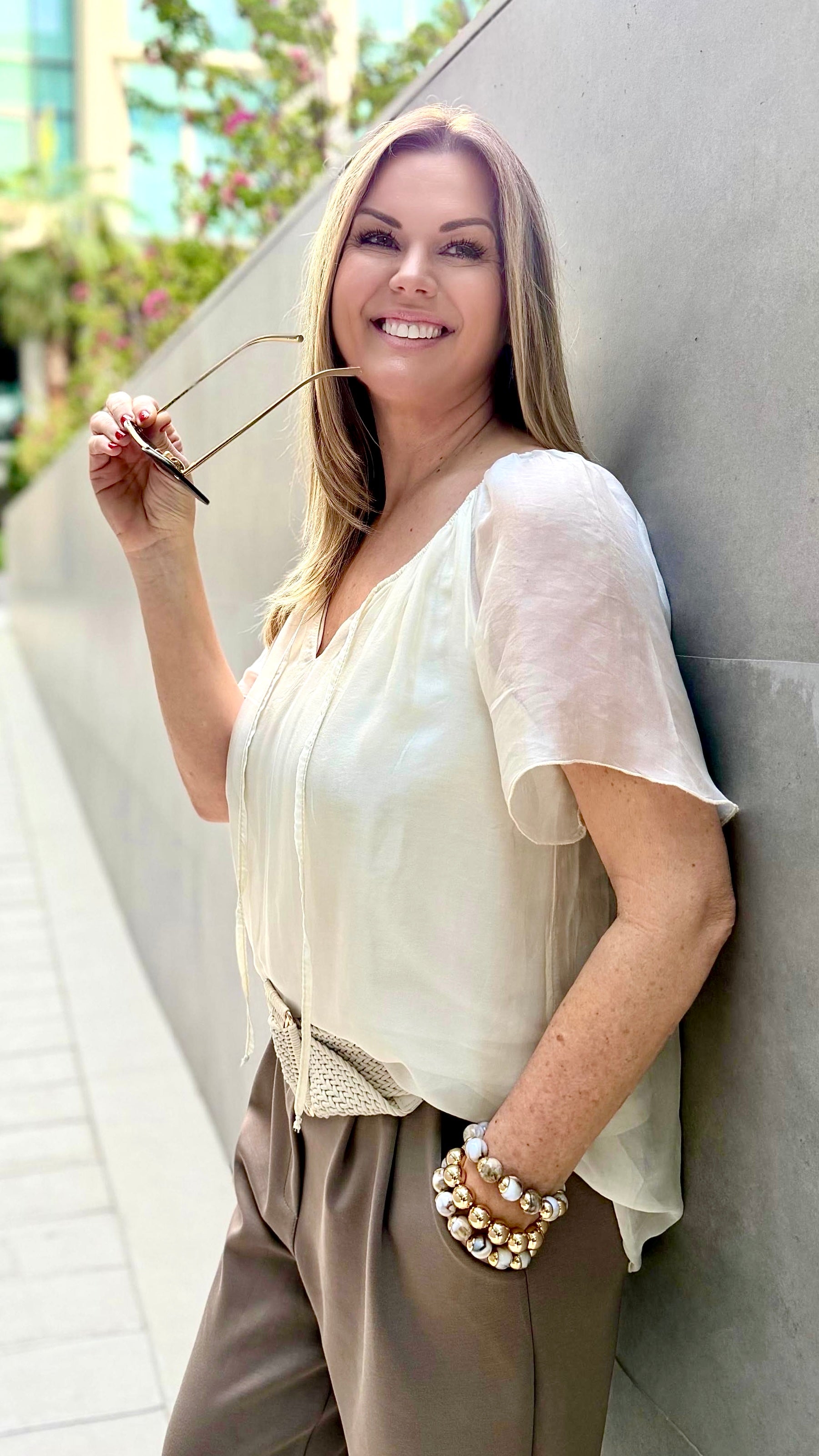 Seidenbluse Santorini *Creme*