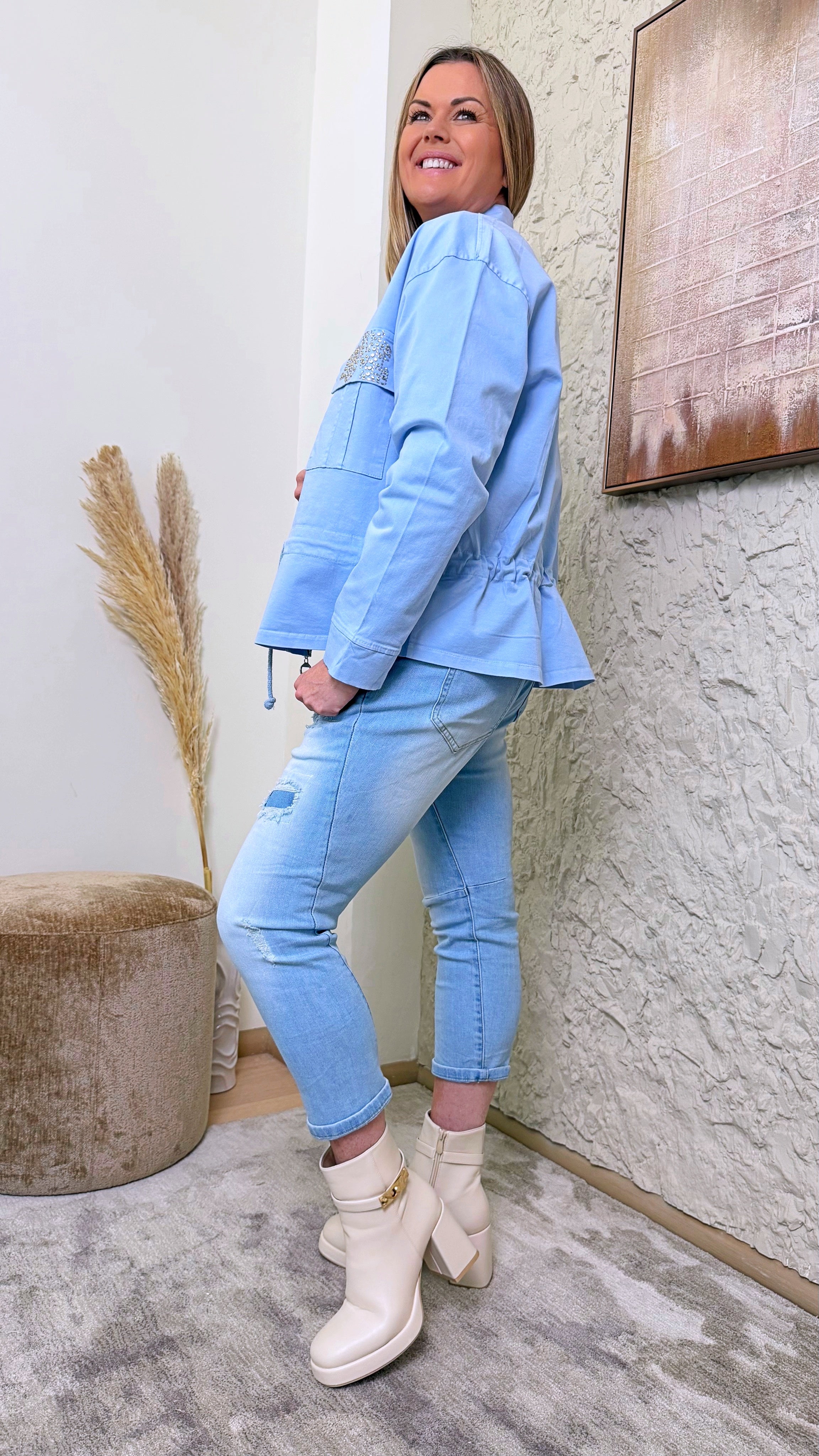 Dünne Jacke Love & Light *Blau*