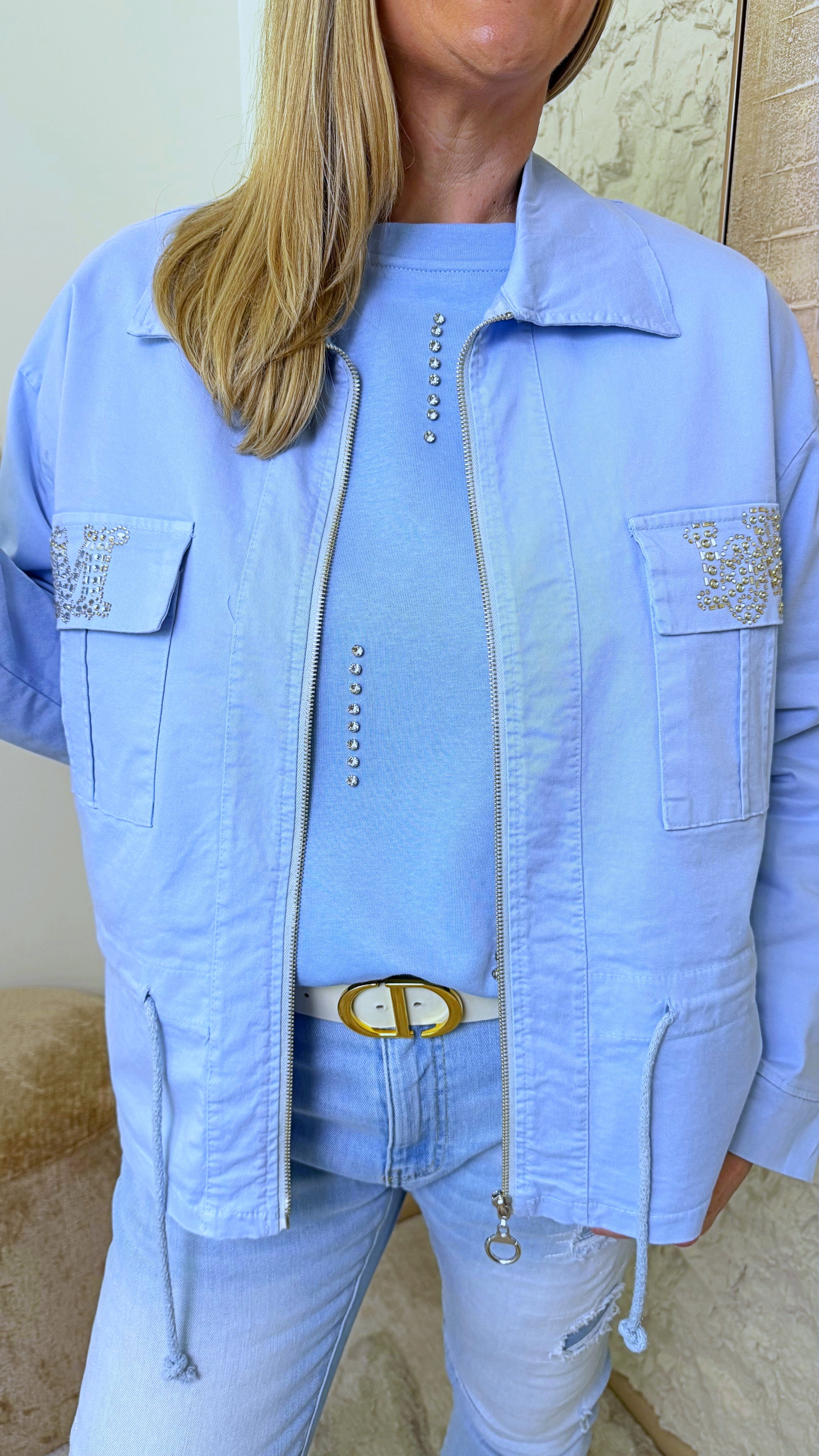 Dünne Jacke Love & Light *Blau*