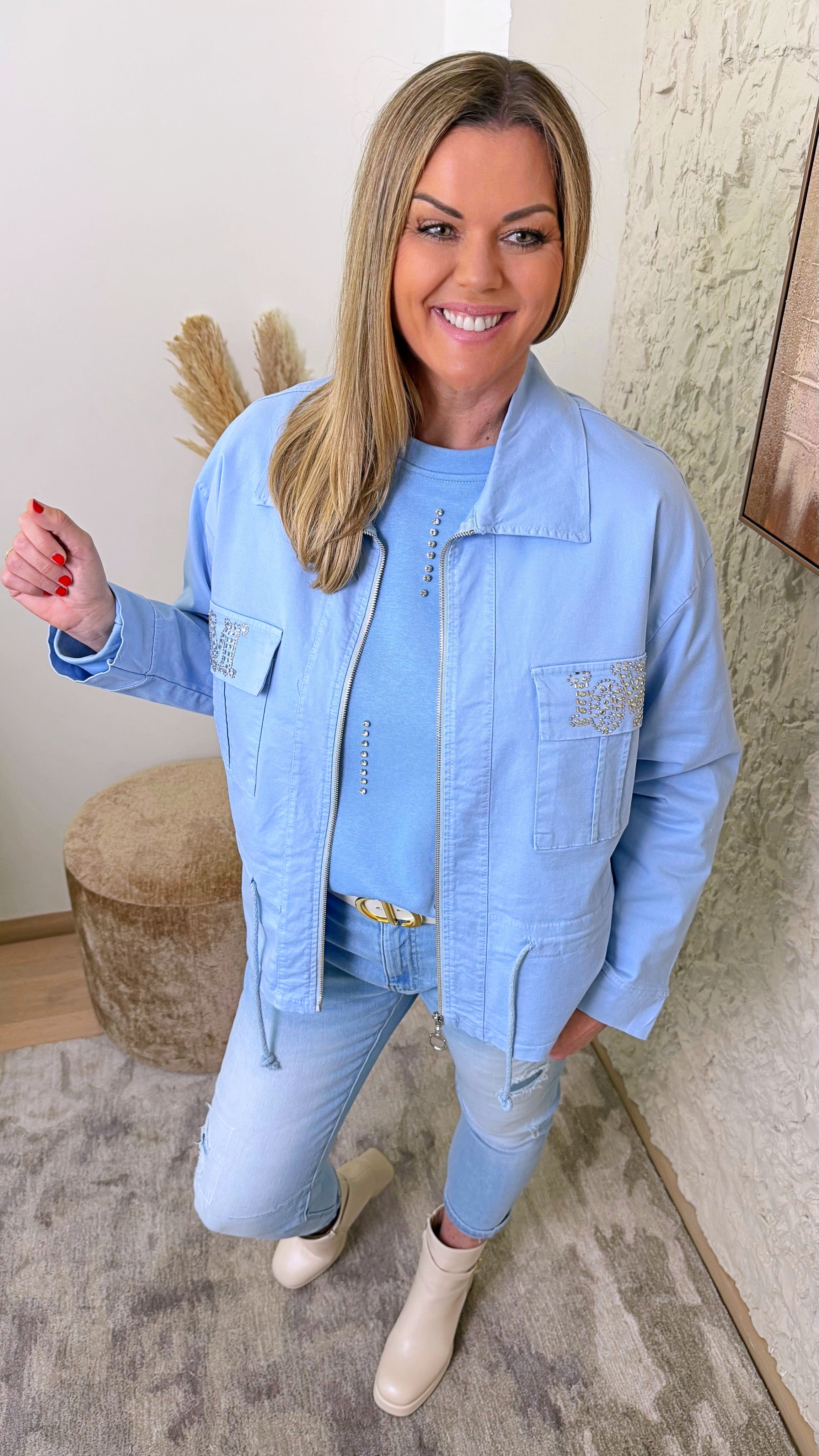 Dünne Jacke Love & Light *Blau*