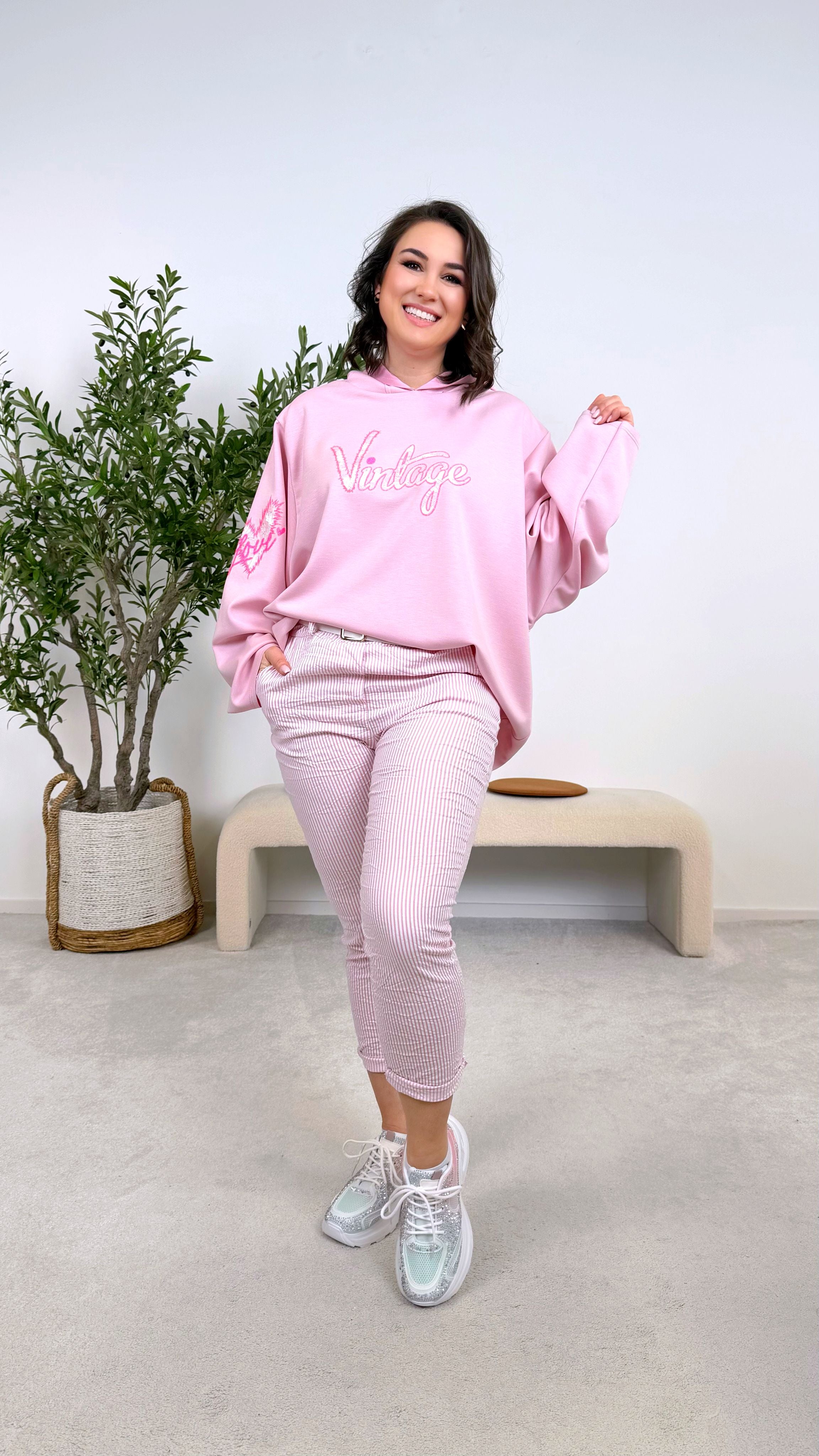 Hoodie I Love Vintage *Rosa*