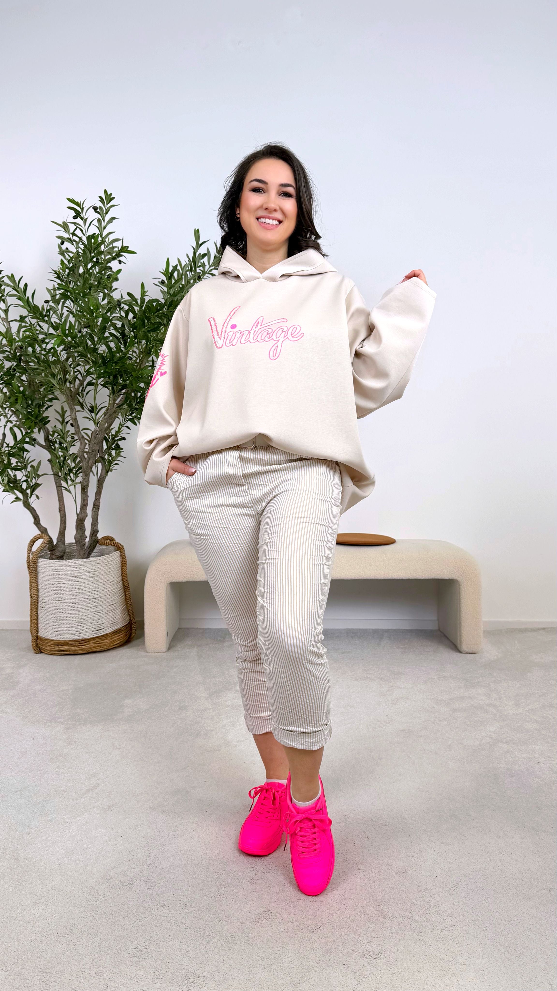 Hoodie I Love Vintage *Beige*