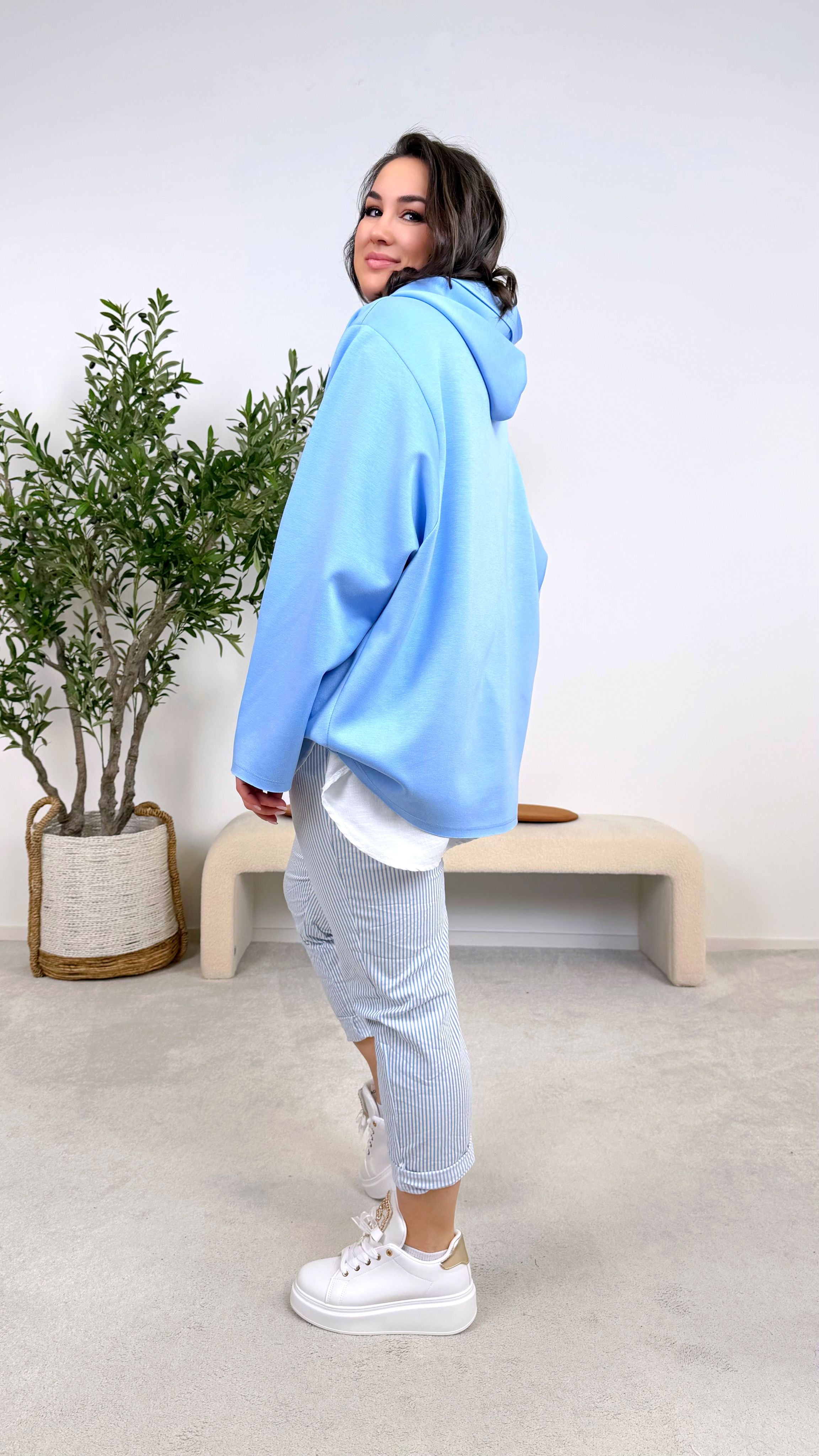 Hoodie I Love Vintage *Blau*