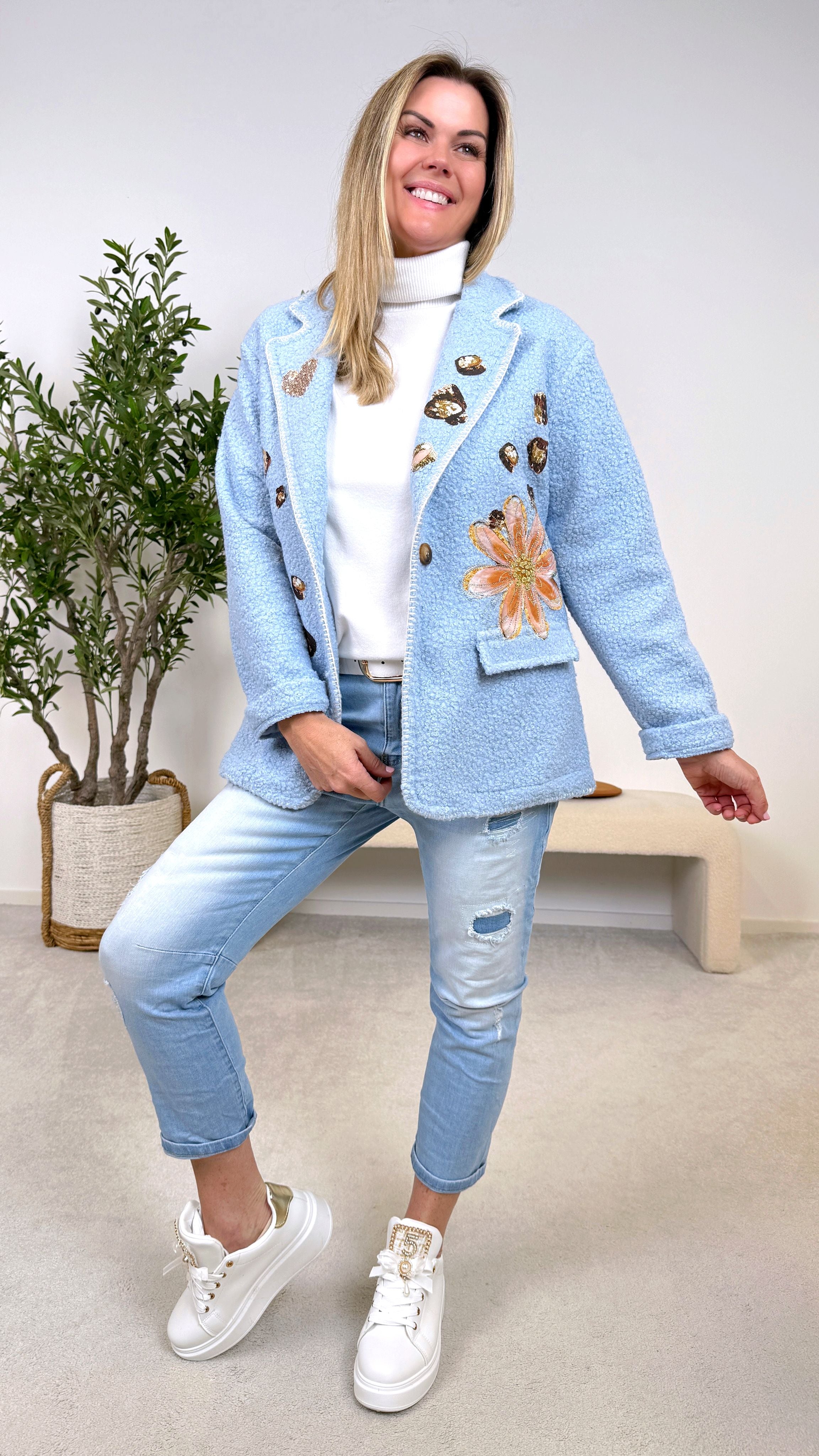 Bouclé Blazer Creative Soul *Hellblau*