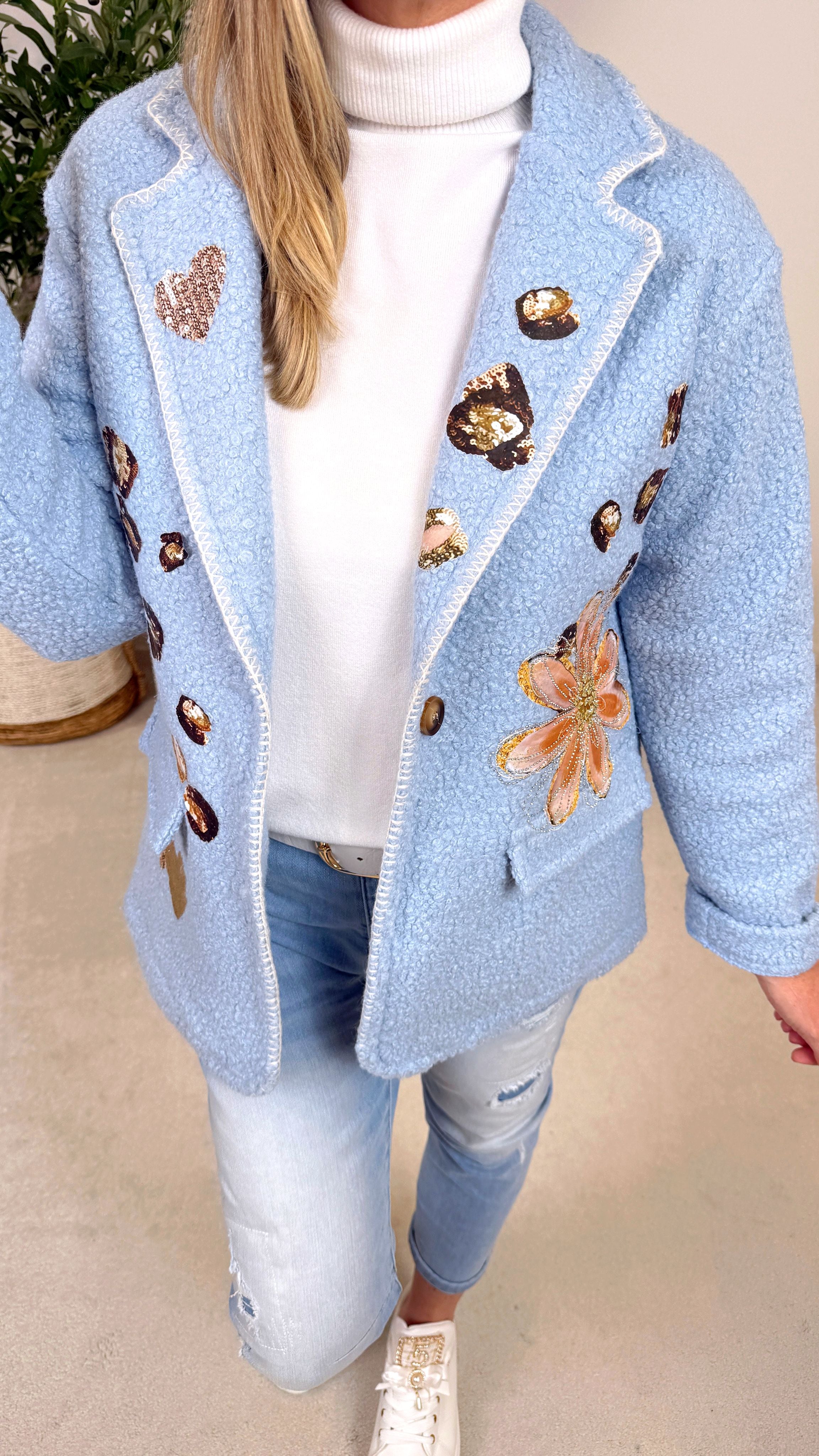 Bouclé Blazer Creative Soul *Hellblau*