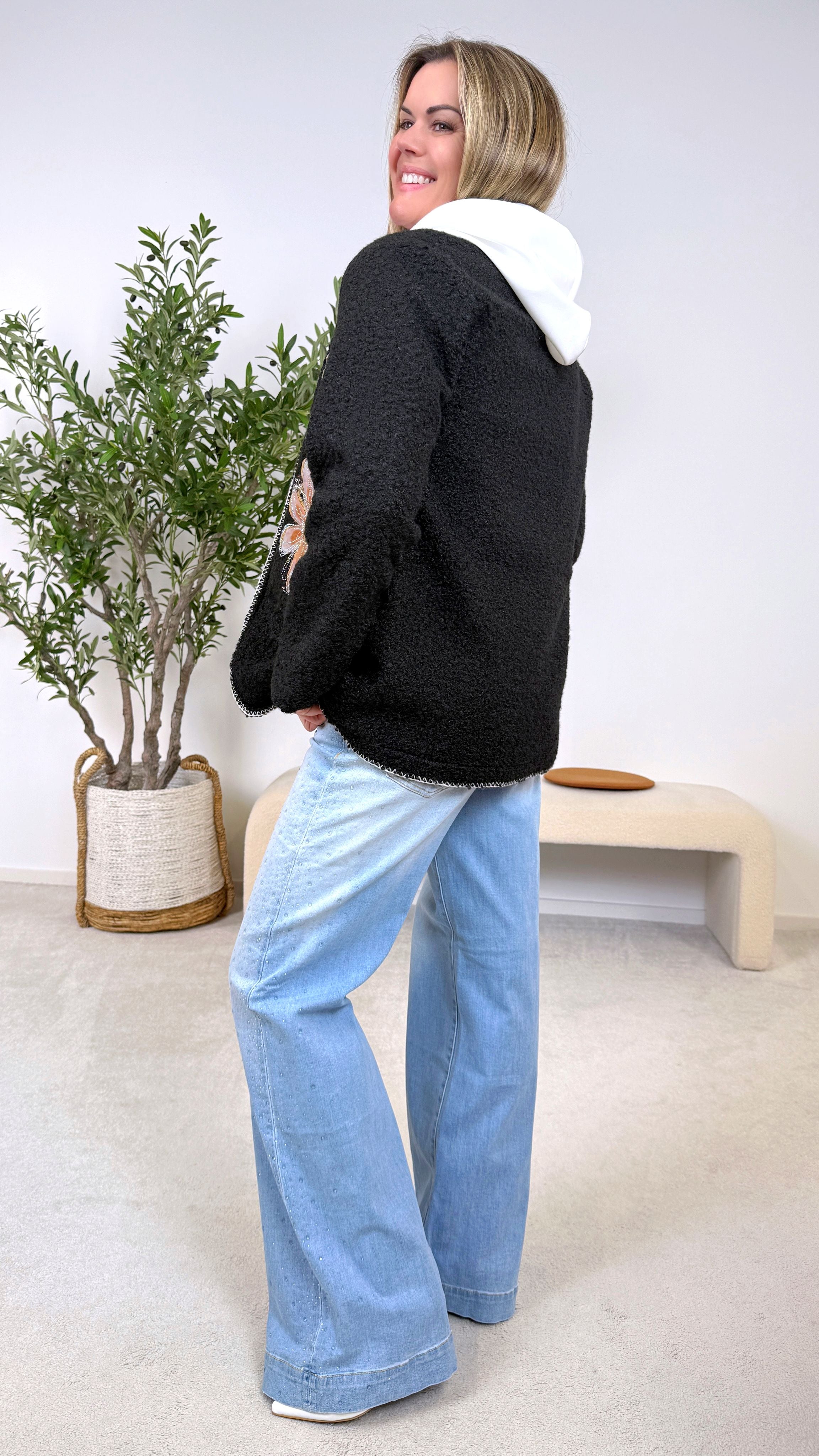 Bouclé Blazer Creative Soul *Schwarz*