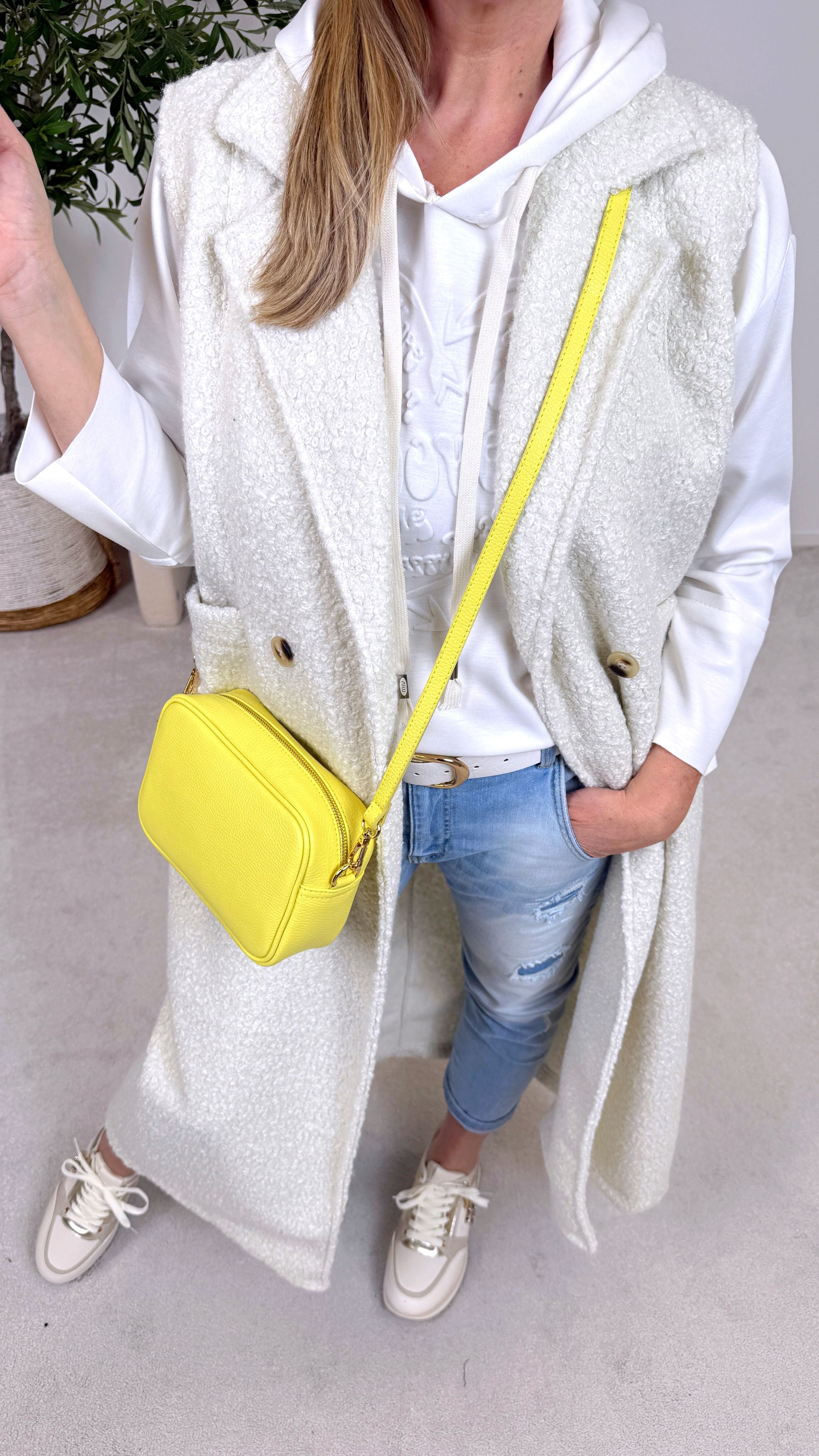 Lange Boclé Weste Quiet Luxury *Creme*