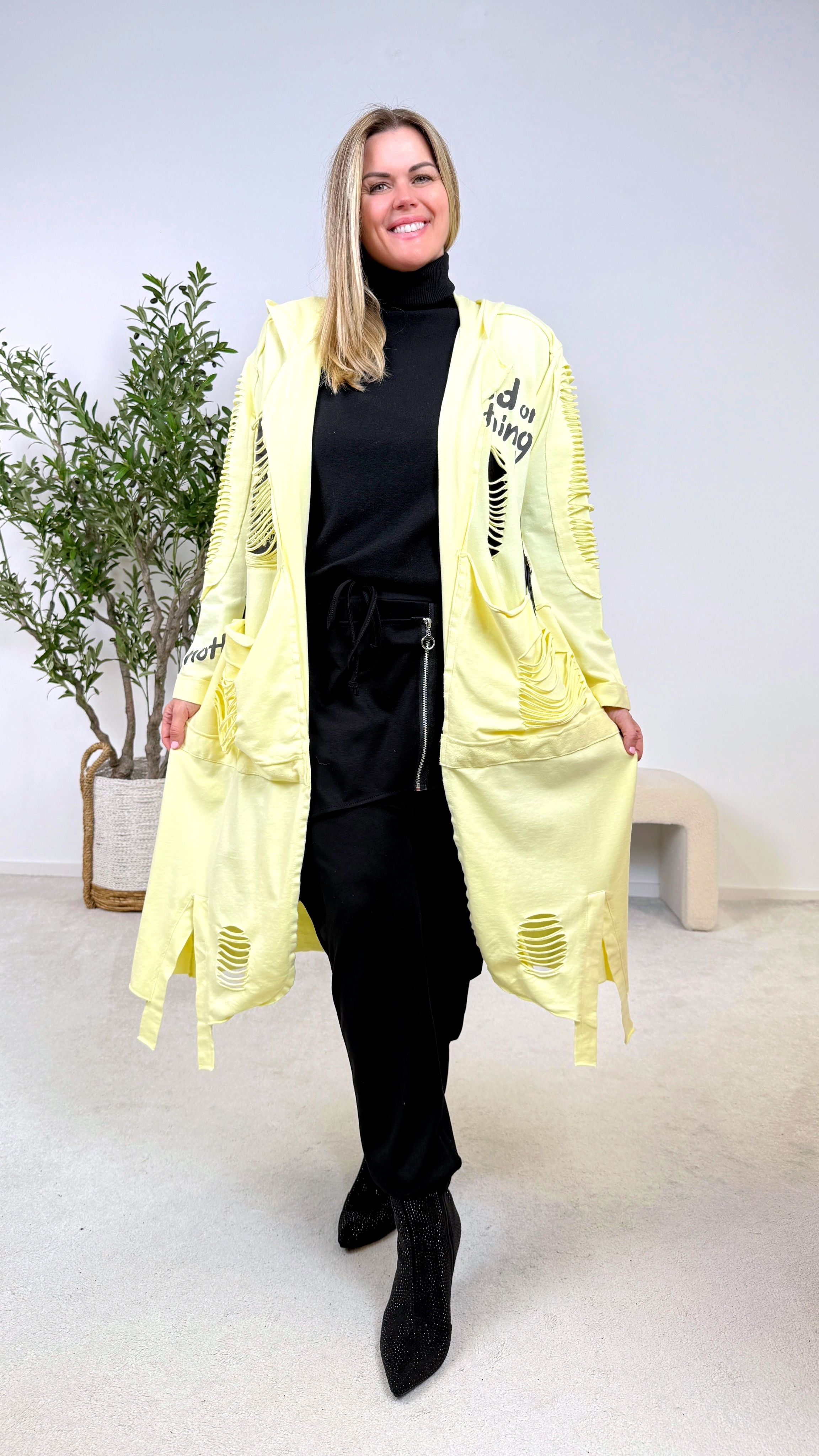 Lange Sweatjacke Urban Chaos *Gelb*