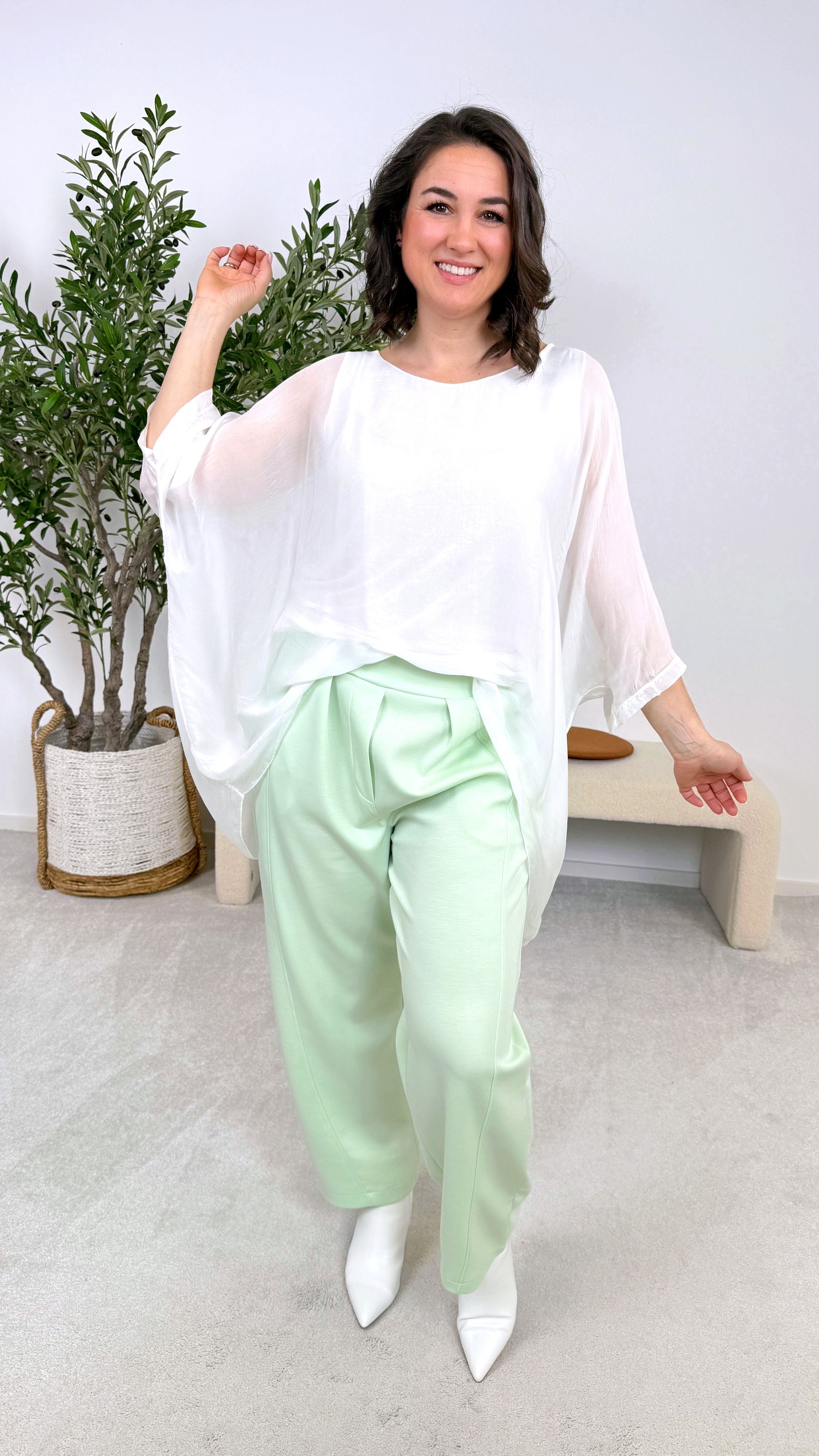 Seidenbluse Flow Dream *Weiß*