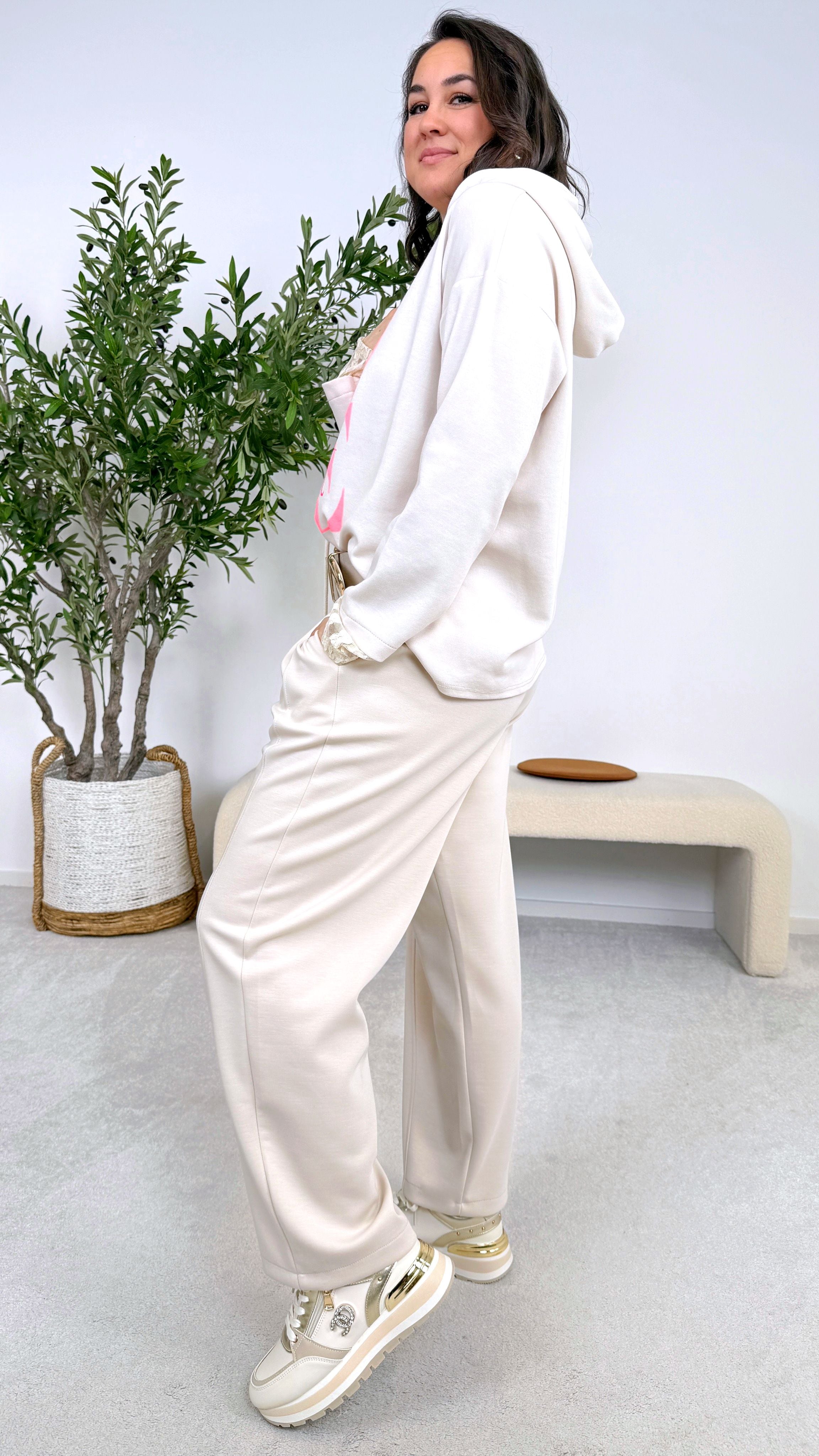 Hoodie Do It With Love *Beige*