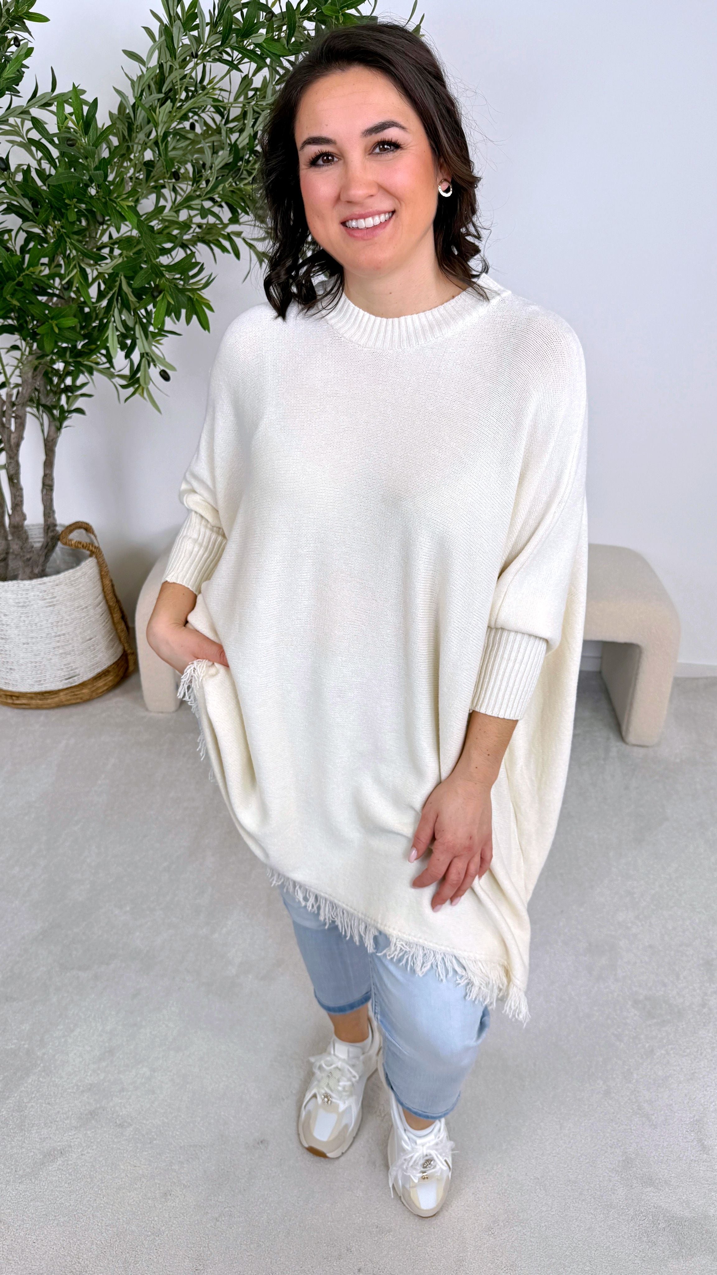 Strickkleid Spingfringe *Beige*