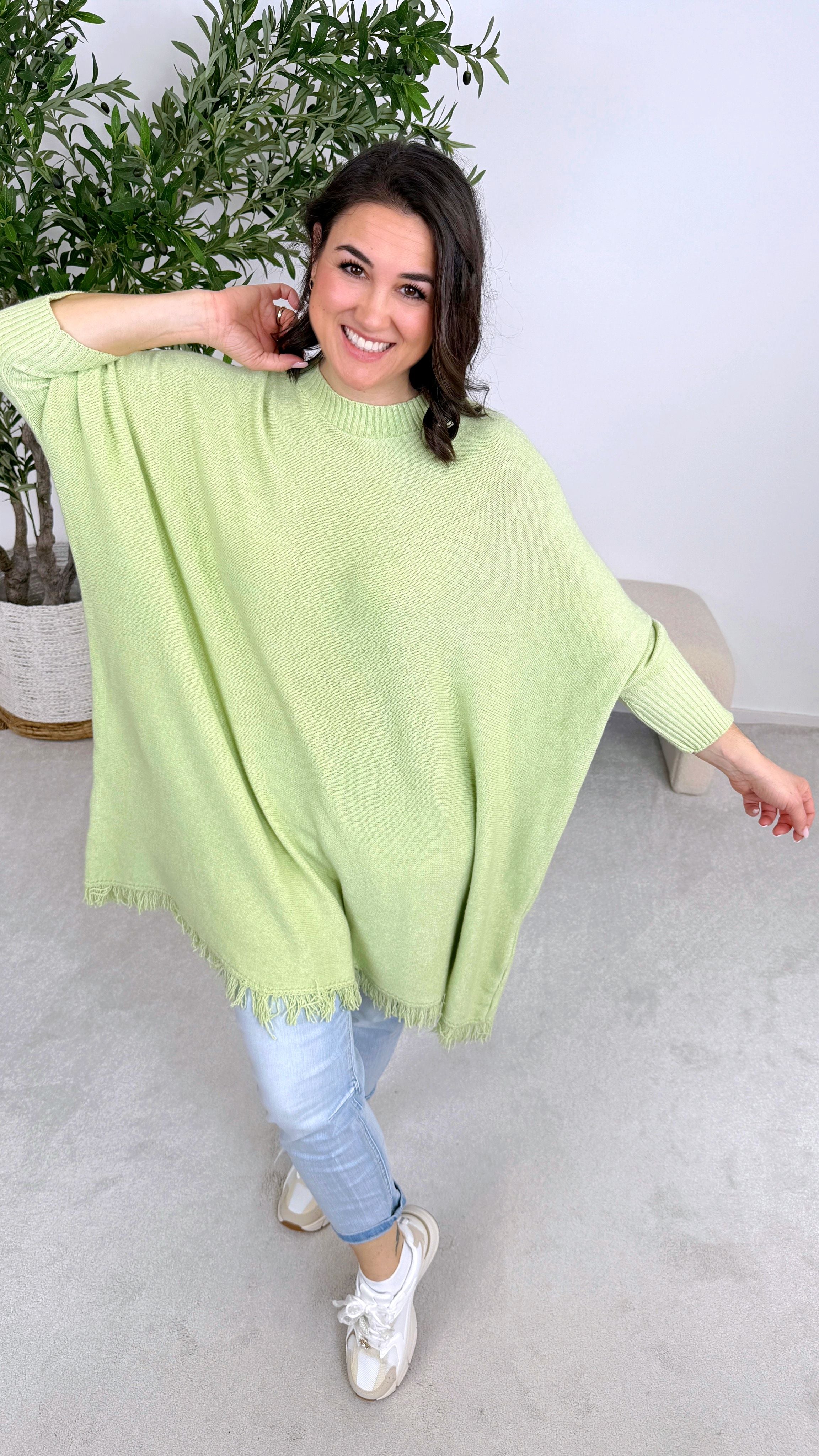 Strickkleid Spingfringe *Grün*