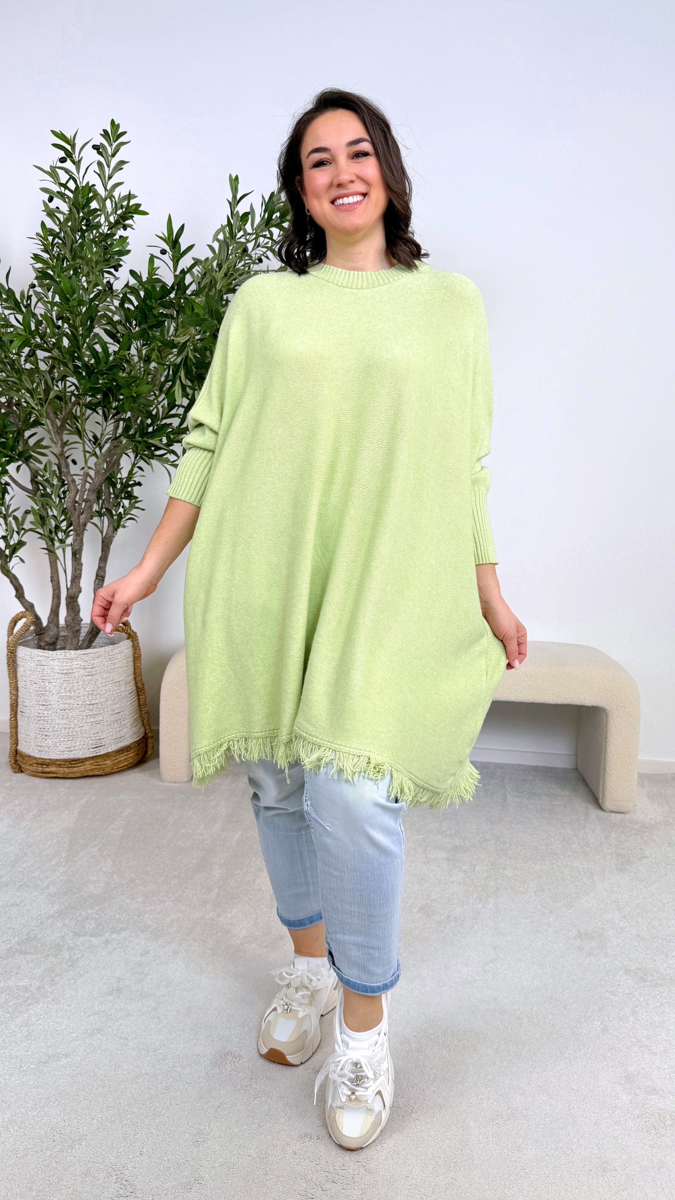 Strickkleid Spingfringe *Grün*