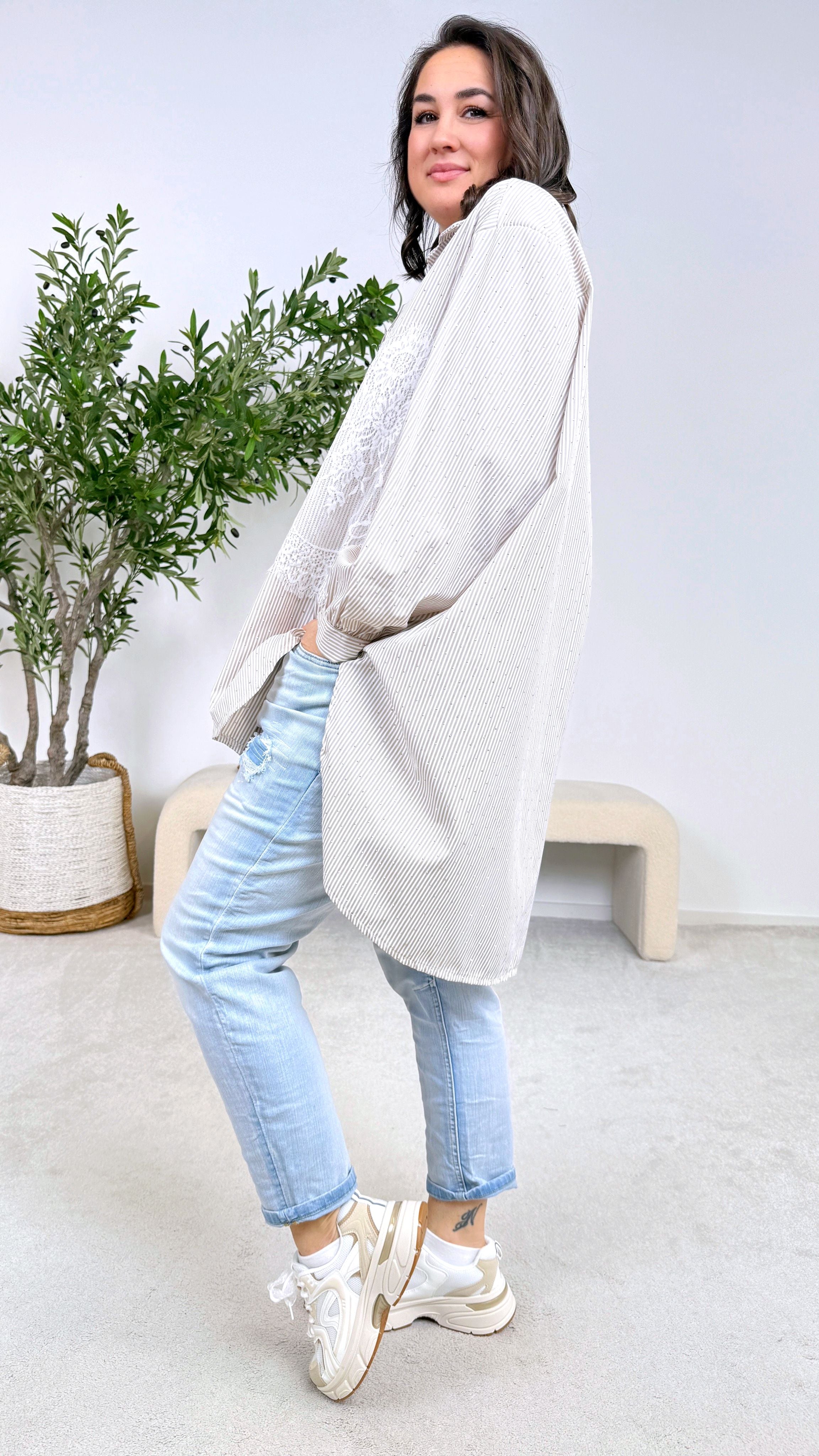 Bluse Lace & Glam *Beige*