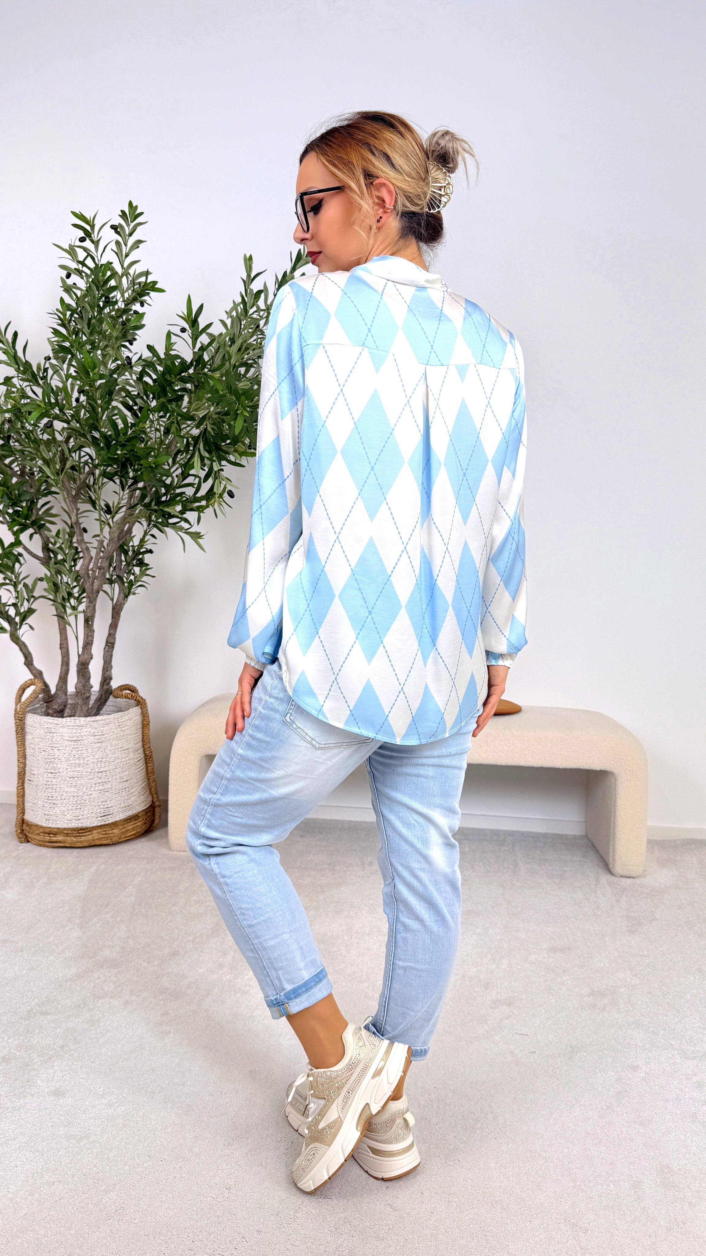 Seidenbluse Spring Flirt *Blau*