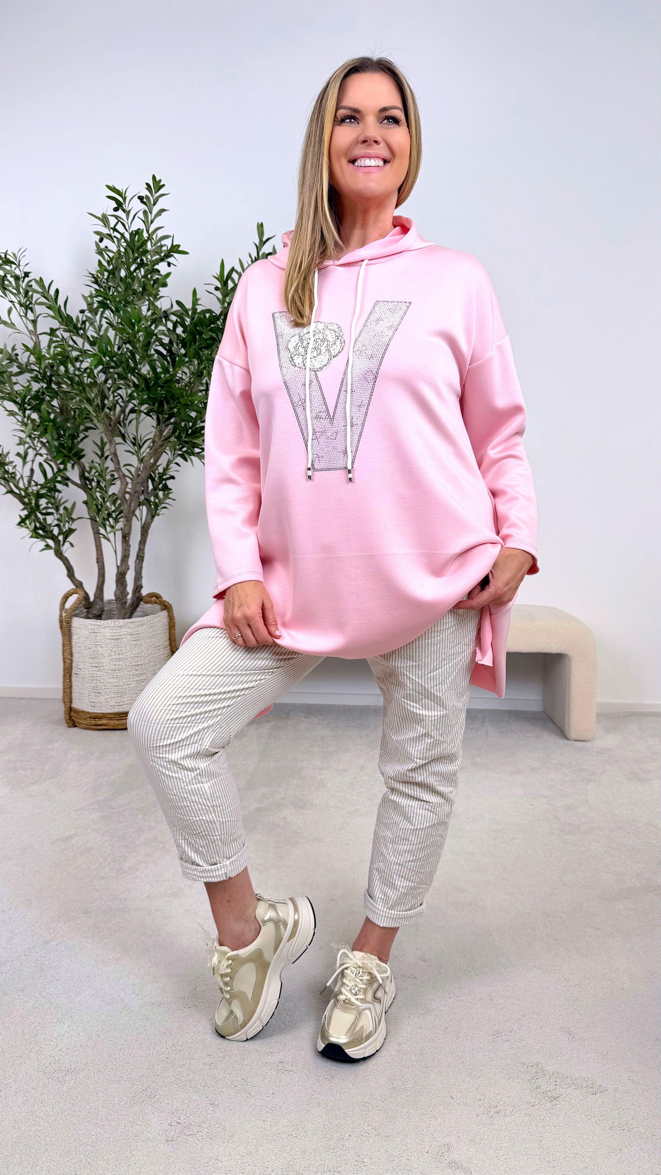 Long Hoodie Shine Letter *Rosa*