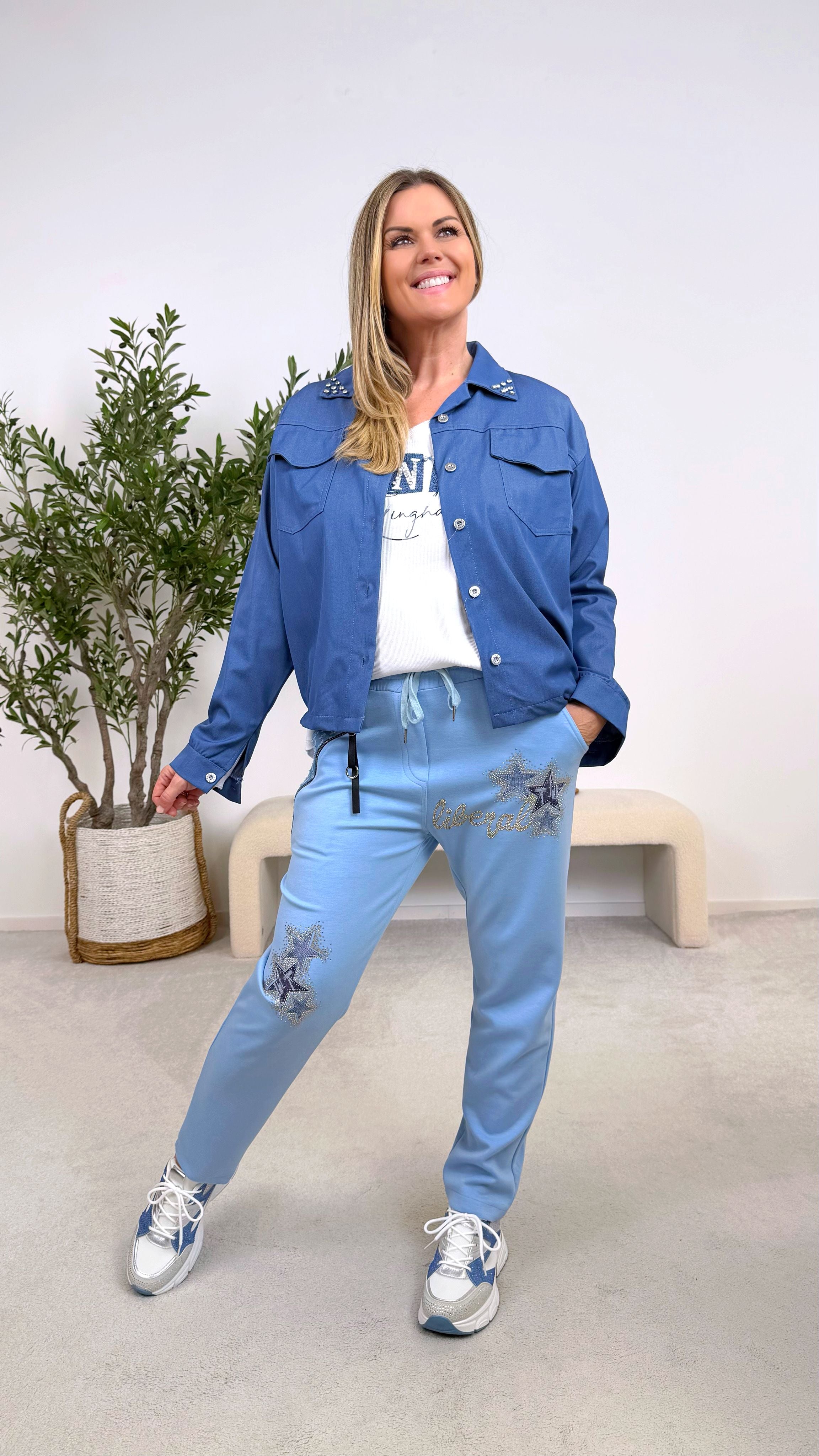 Kurze Jacke Boss With Sparkle *Jeansblau*