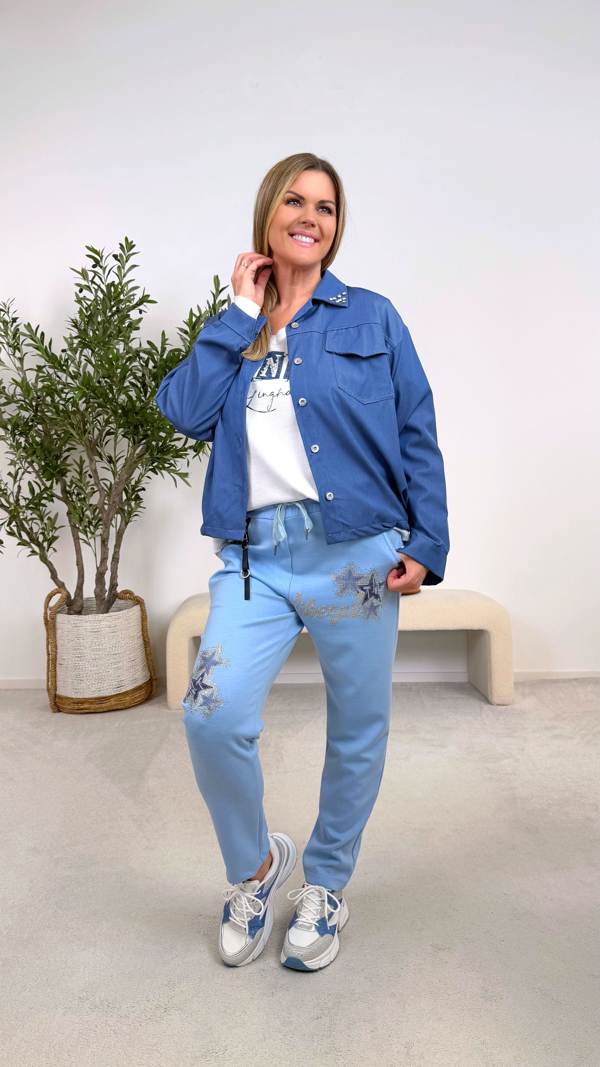 Kurze Jacke Boss With Sparkle *Jeansblau*