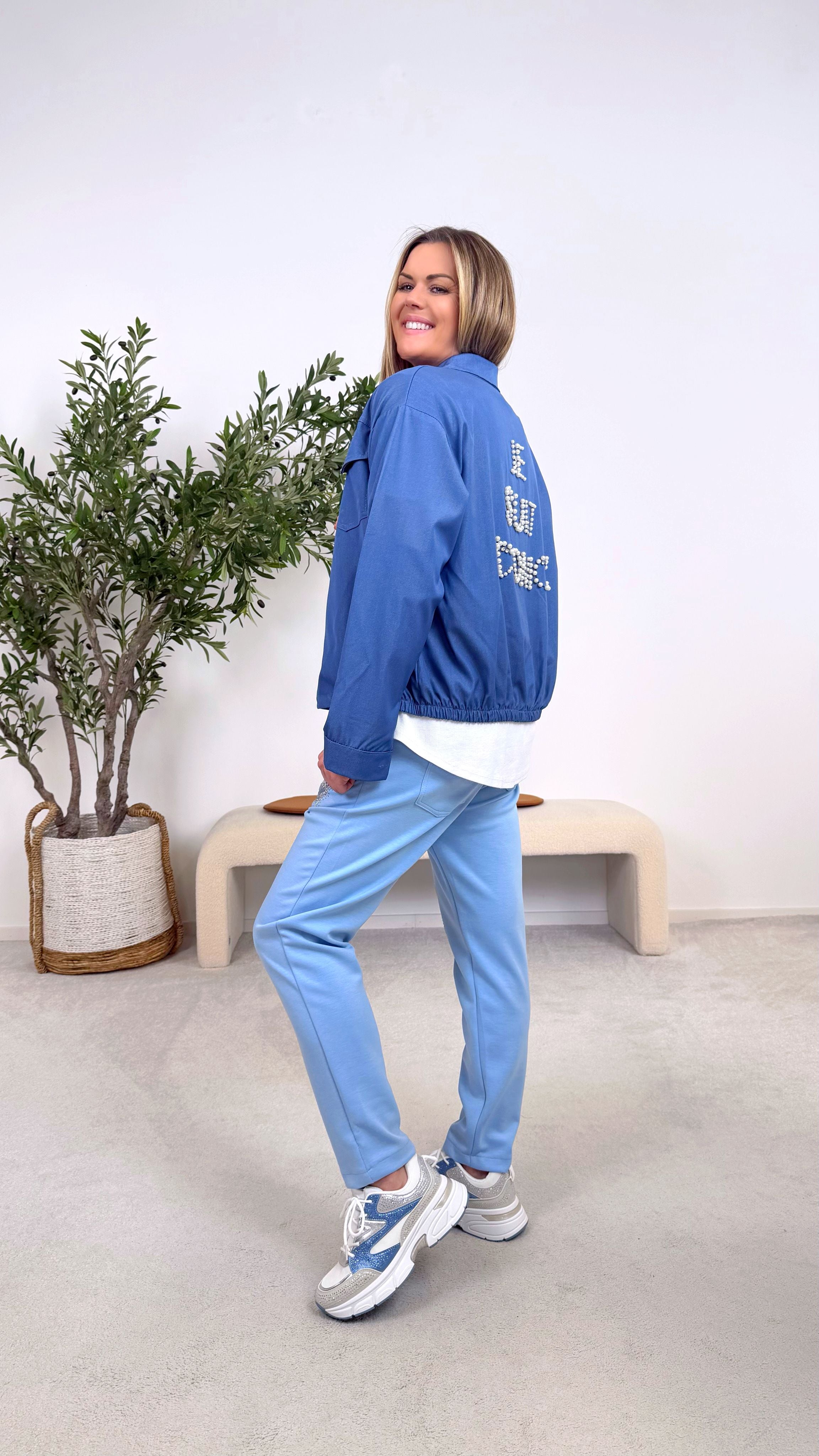 Kurze Jacke Boss With Sparkle *Jeansblau*