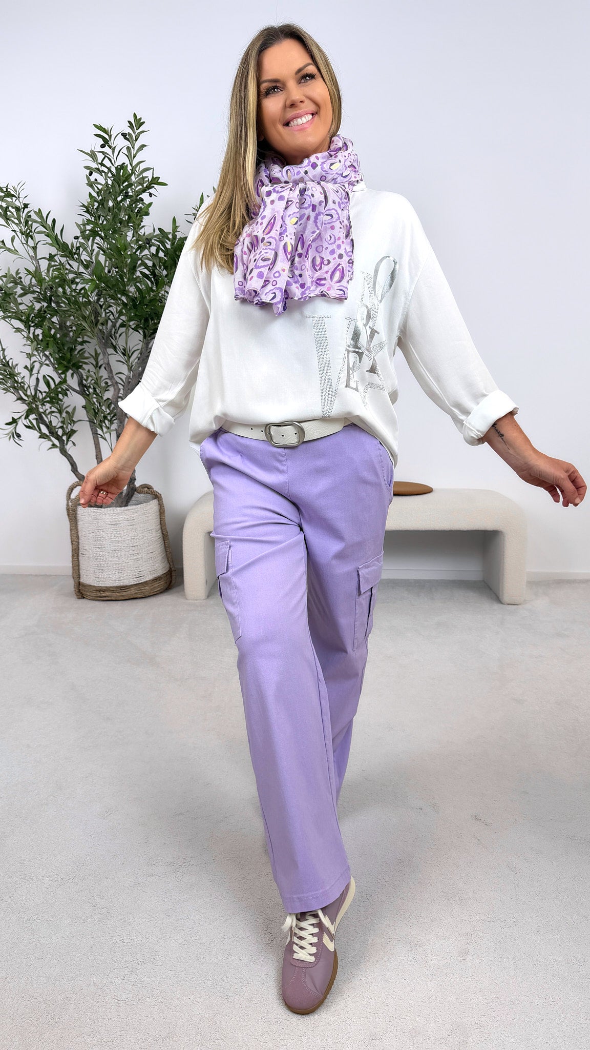 Hose Cargo Crush *Flieder*