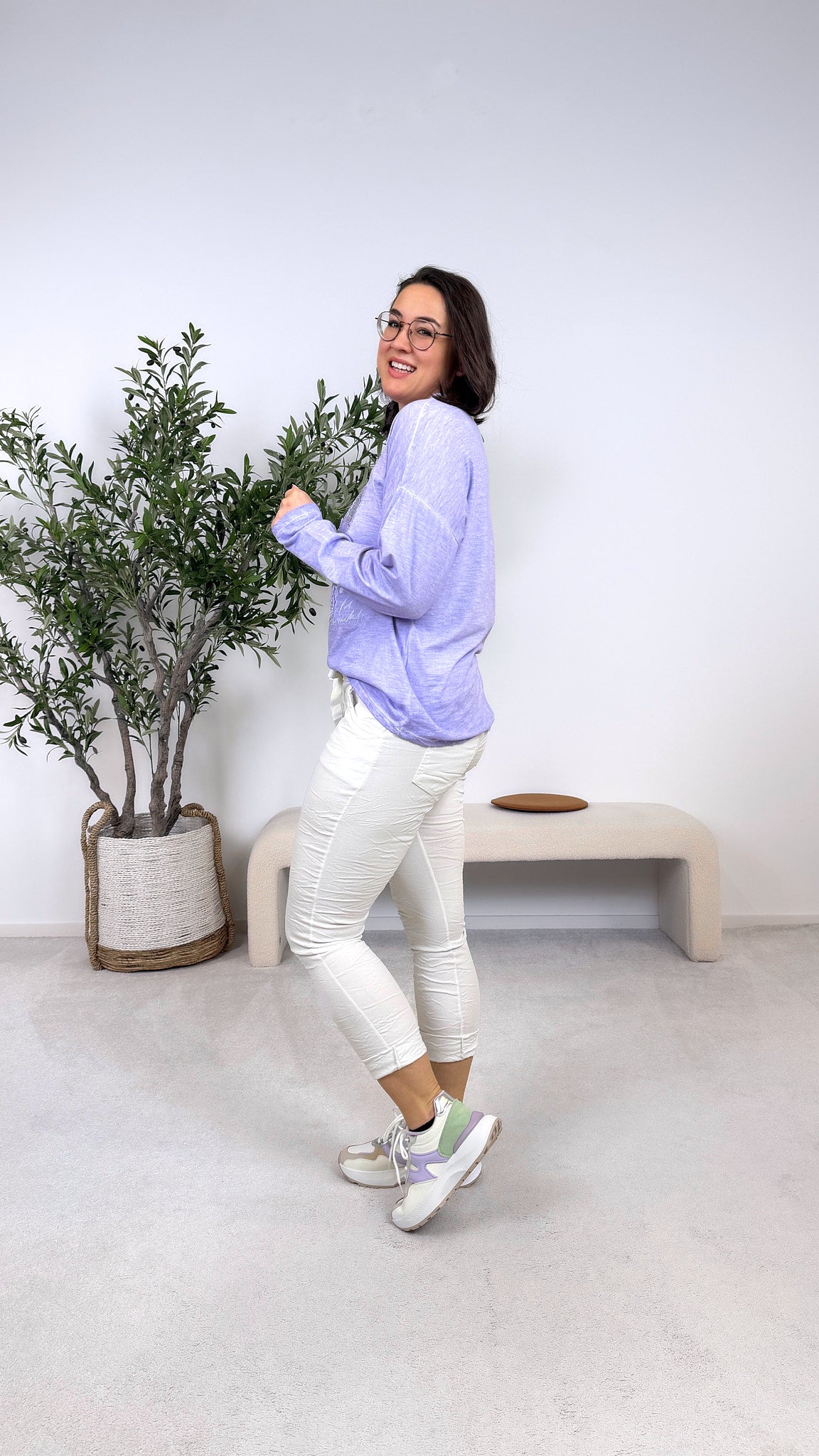 Langarmshirt Statement Shine *Flieder*