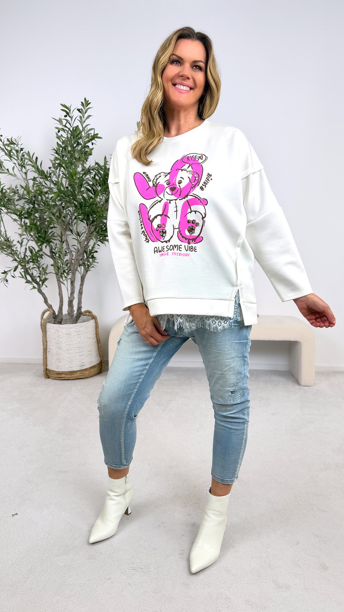 Sweatshirt Bear Kiss *Weiß*