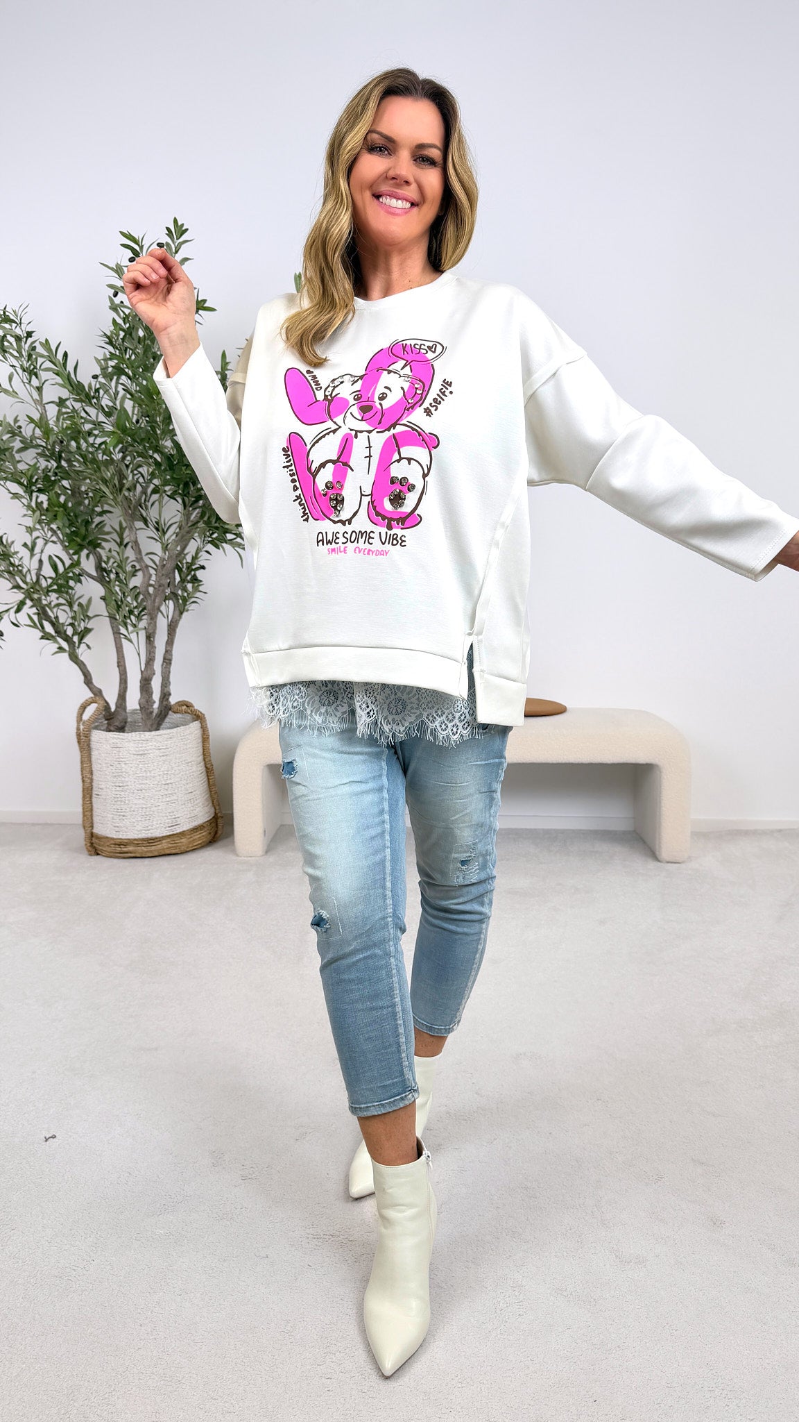 Sweatshirt Bear Kiss *Weiß*