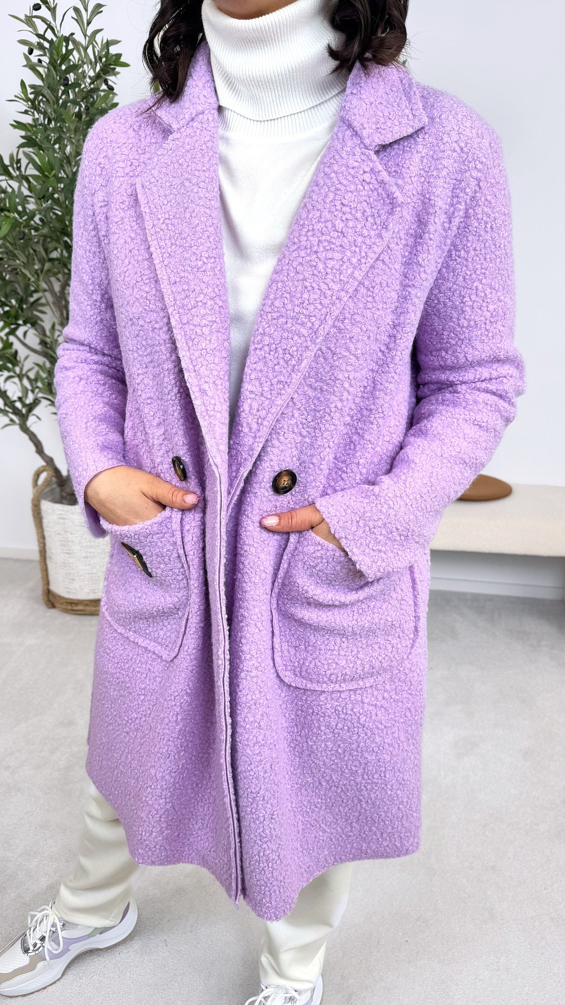 Bouclé Mantel Softline *Flieder*