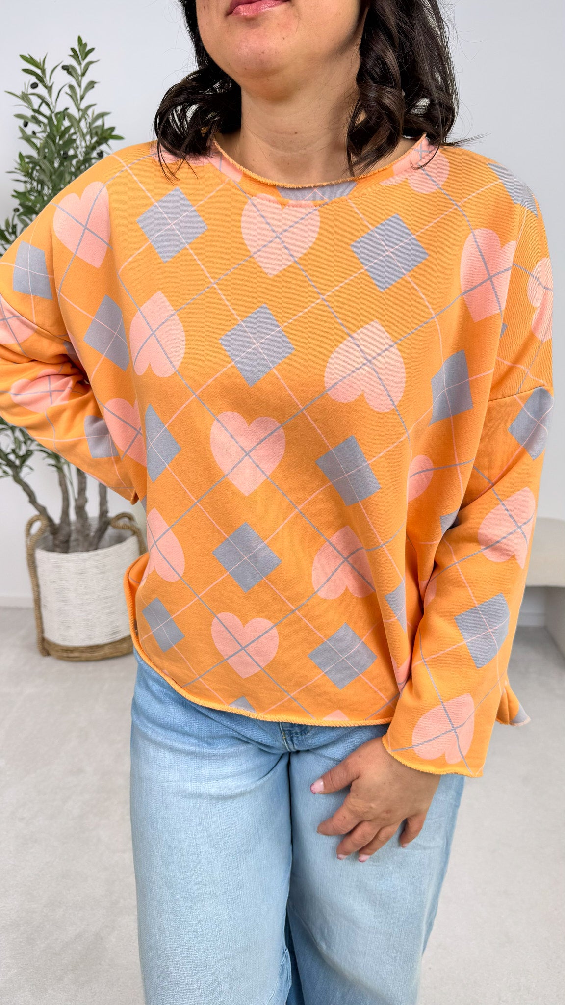 Pullover Joyful Pattern *Orange*
