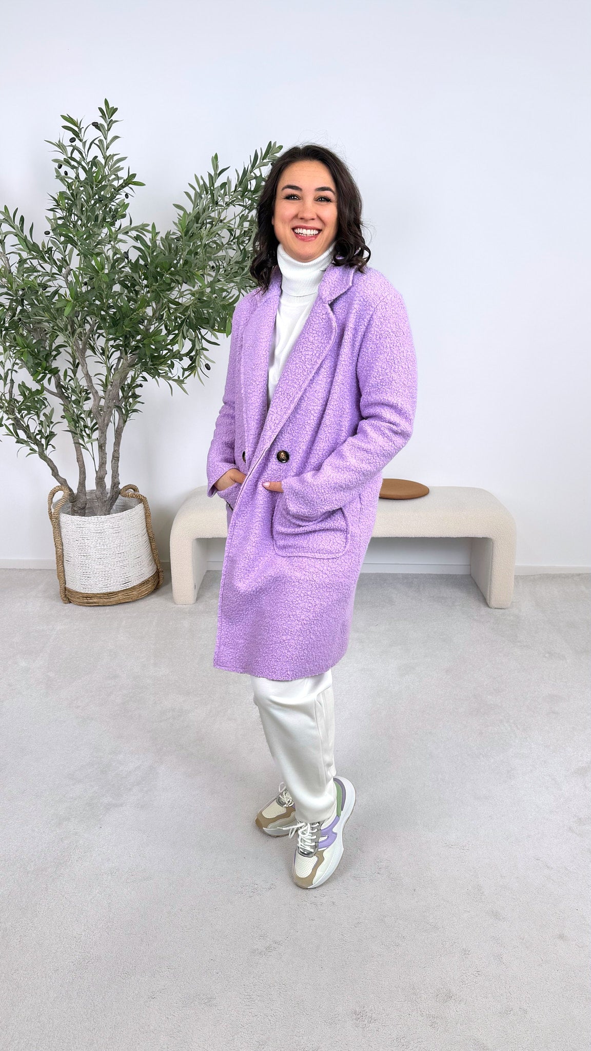 Bouclé Mantel Softline *Flieder*