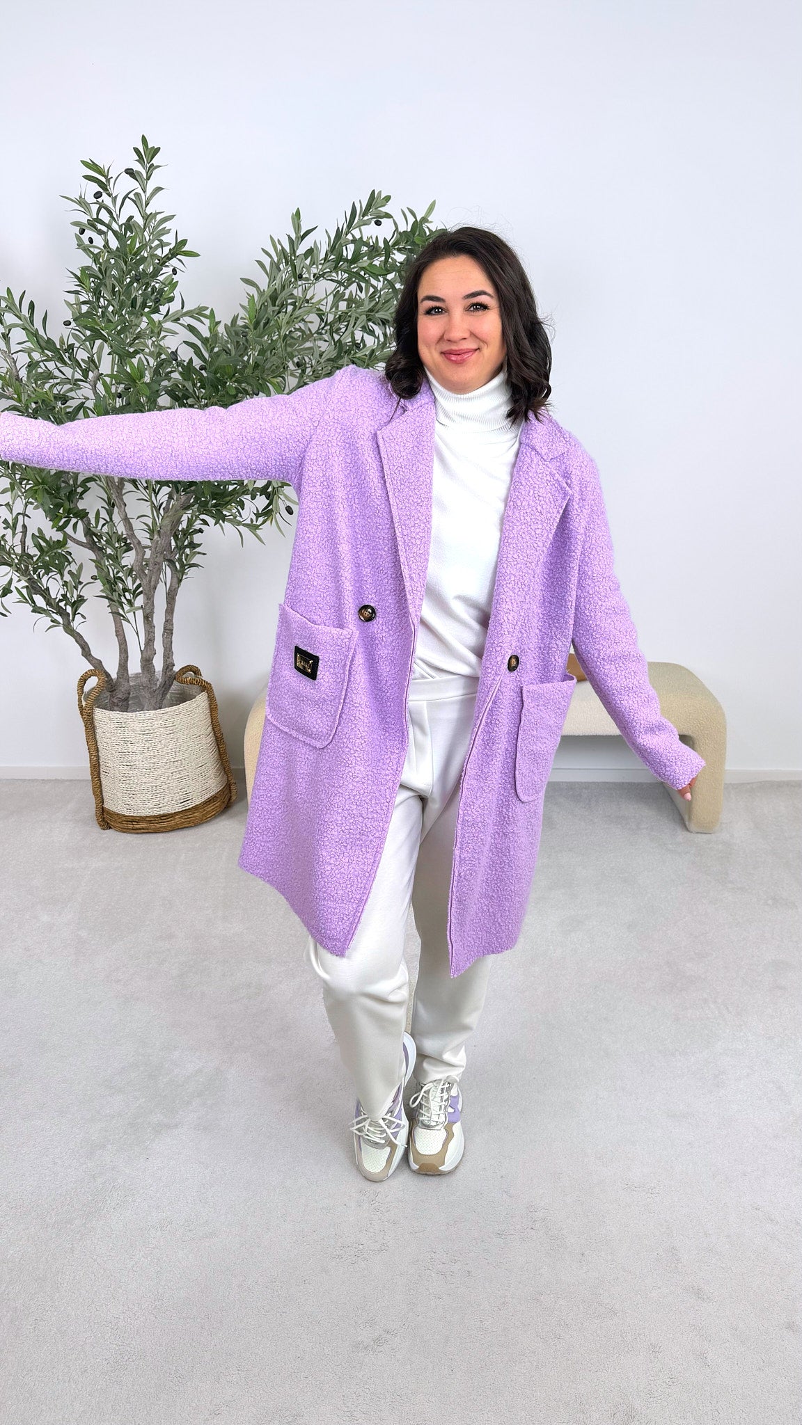 Bouclé Mantel Softline *Flieder*