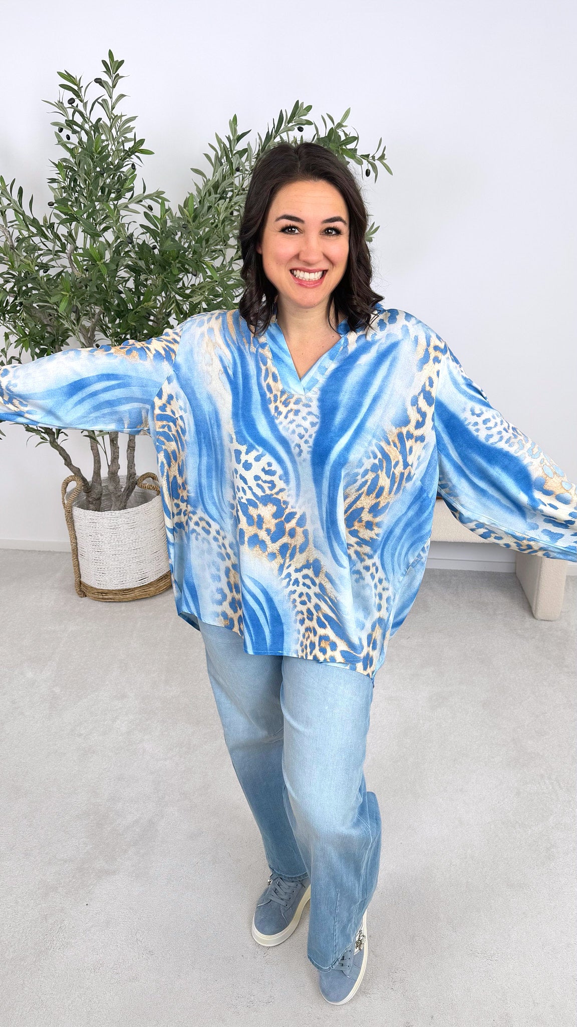 Blusenshirt Animal Muse *Blau*