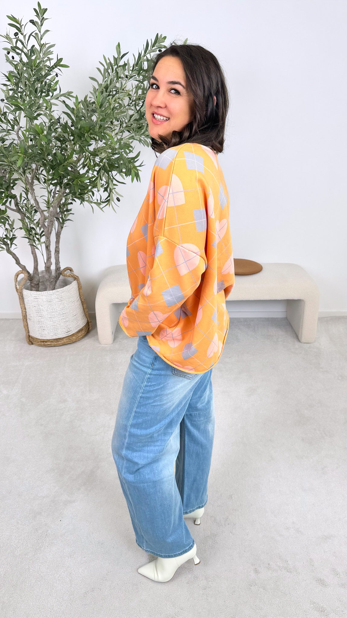 Pullover Joyful Pattern *Orange*