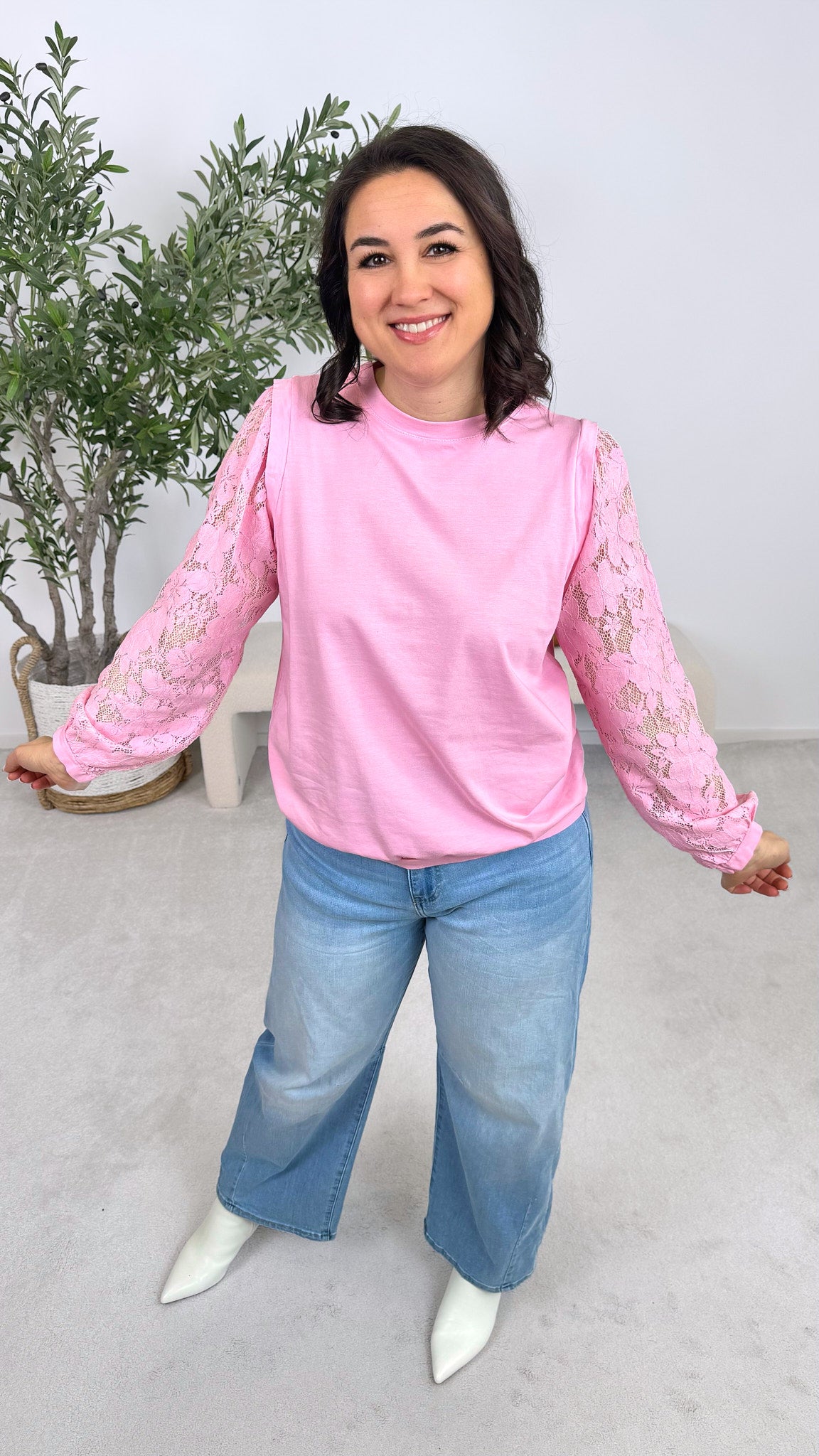 Langarmshirt Delicate Lace *Rosa*
