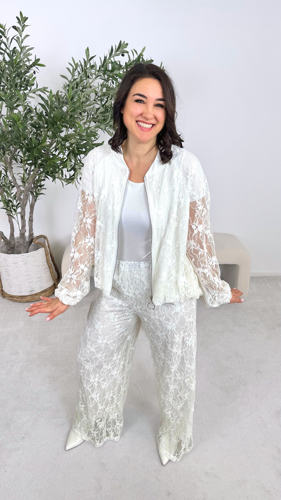 Spitzen-Blouson Poem *Weiß*