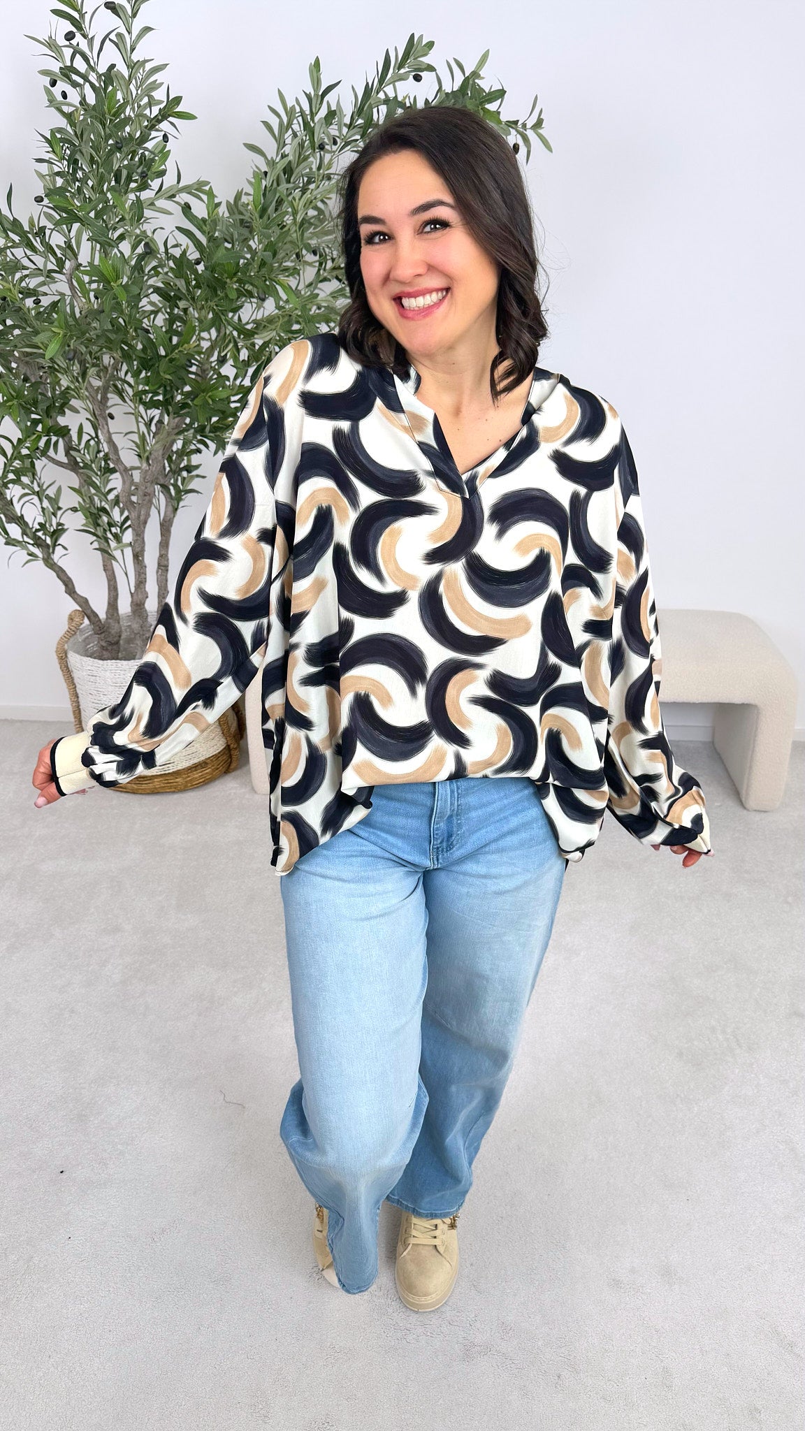 Blusenshirt Brushed Beauty *Schwarz*