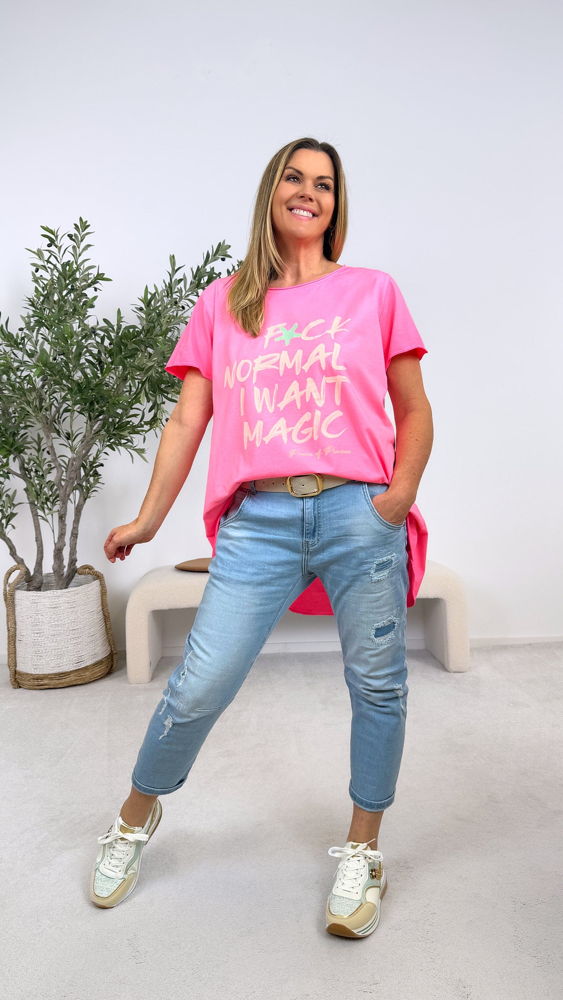 T-Shirt I Want Magic *Neon Pink*