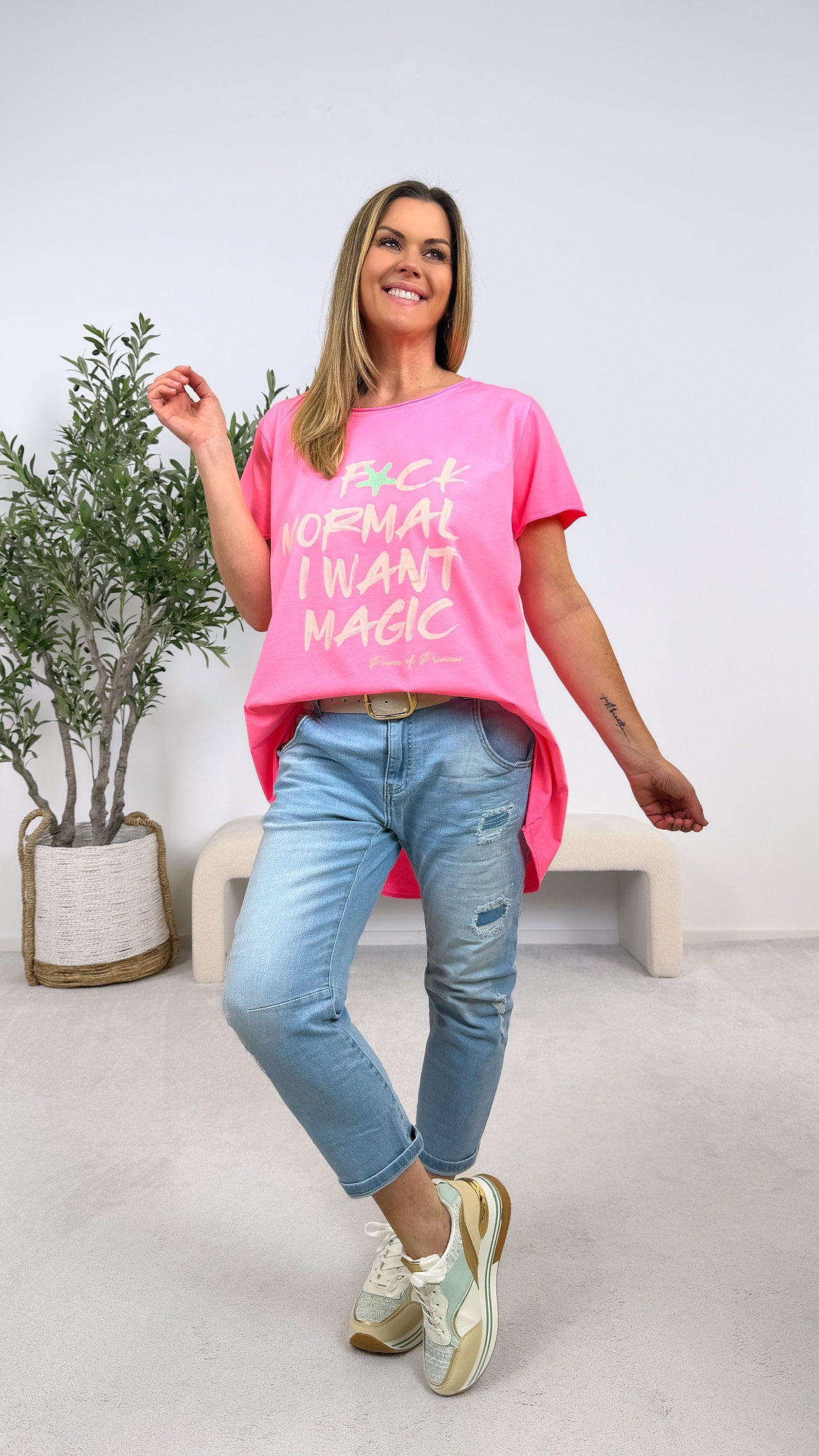 T-Shirt I Want Magic *Neon Pink*